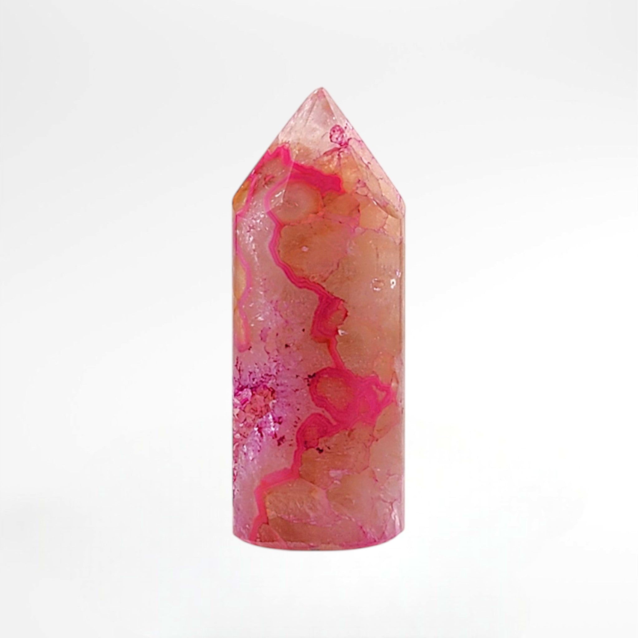 Dyed Pink Quartz Polished Tower
