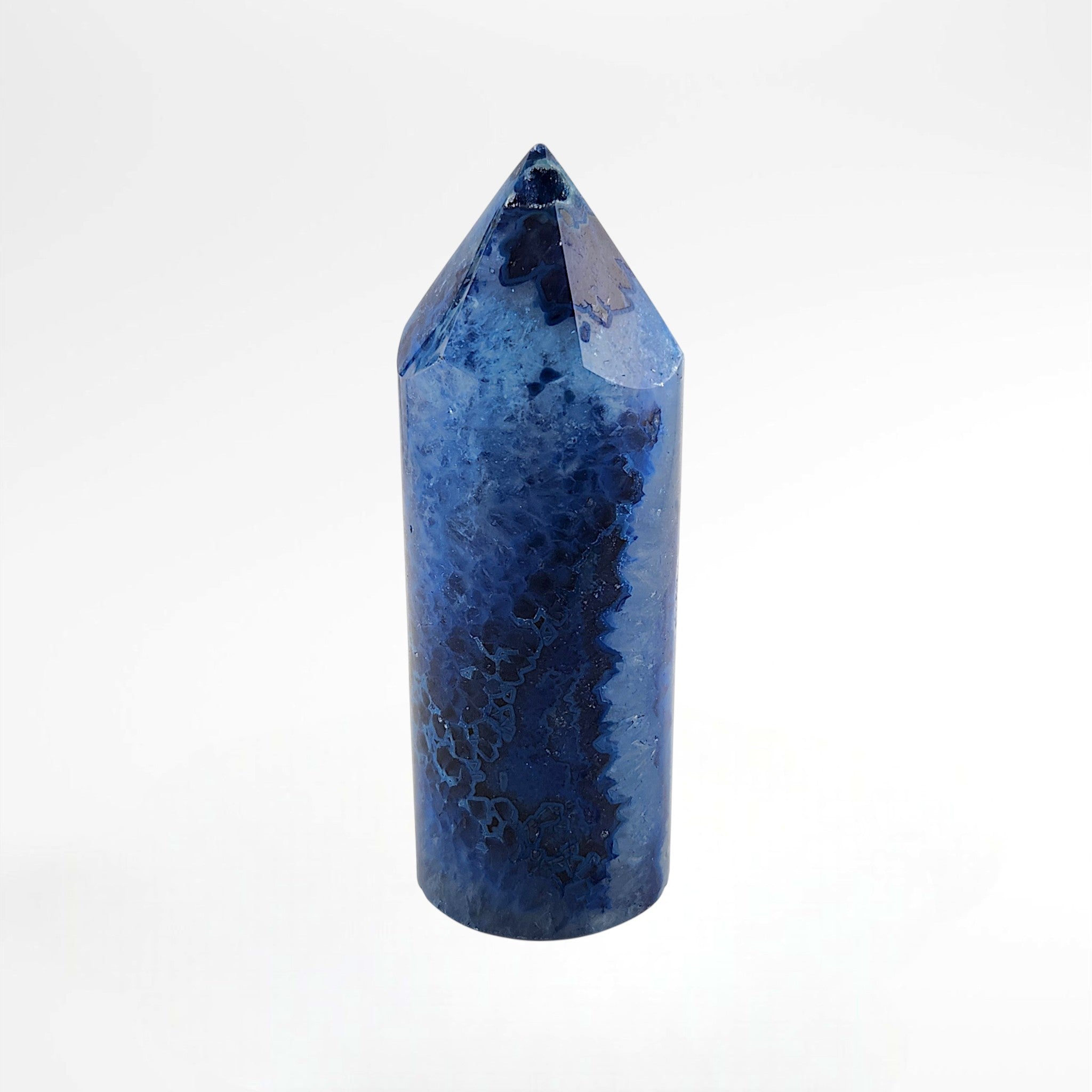 Dyed Blue Polished Quartz Tower