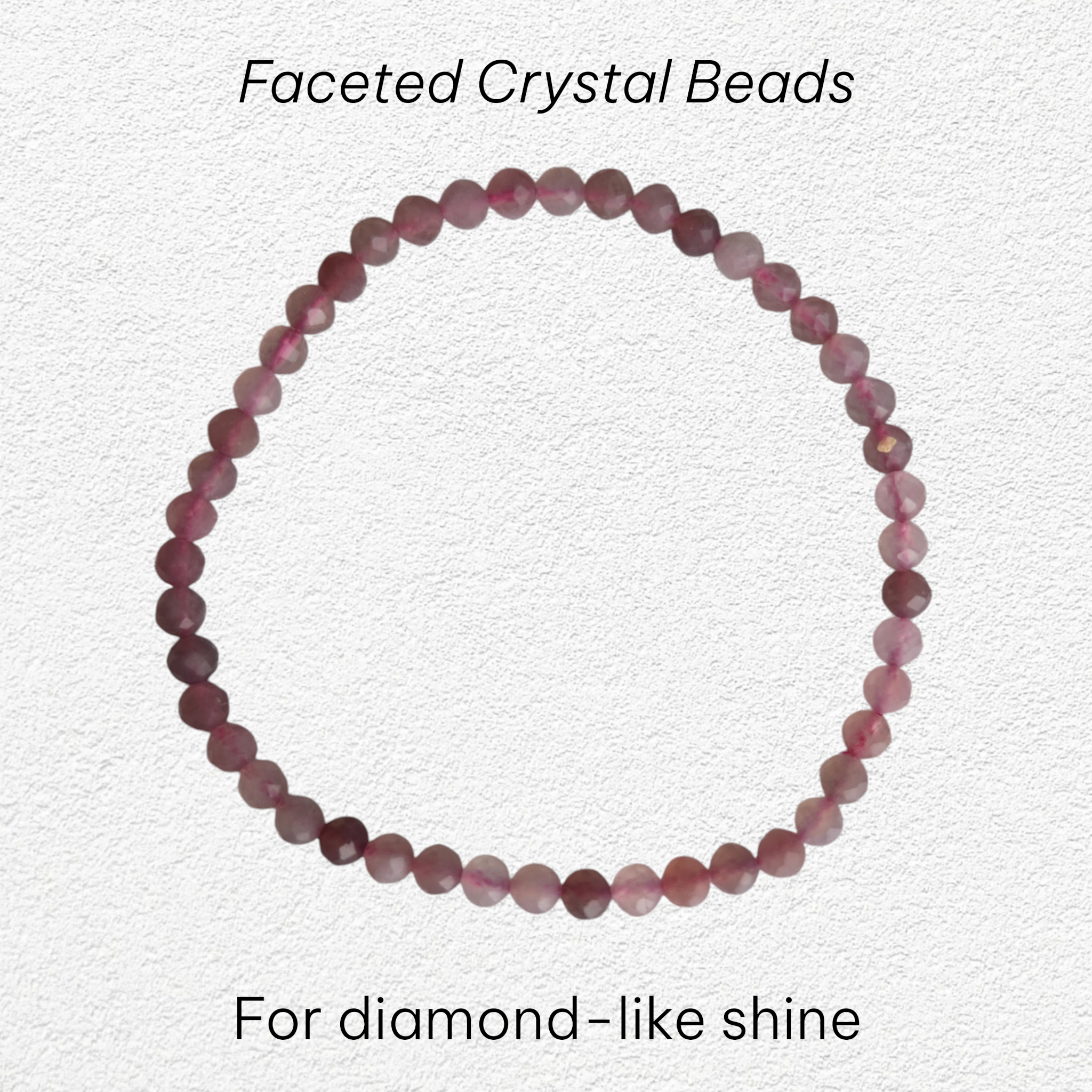 Lavender Rose Quartz Bracelet - 4mm faceted bead