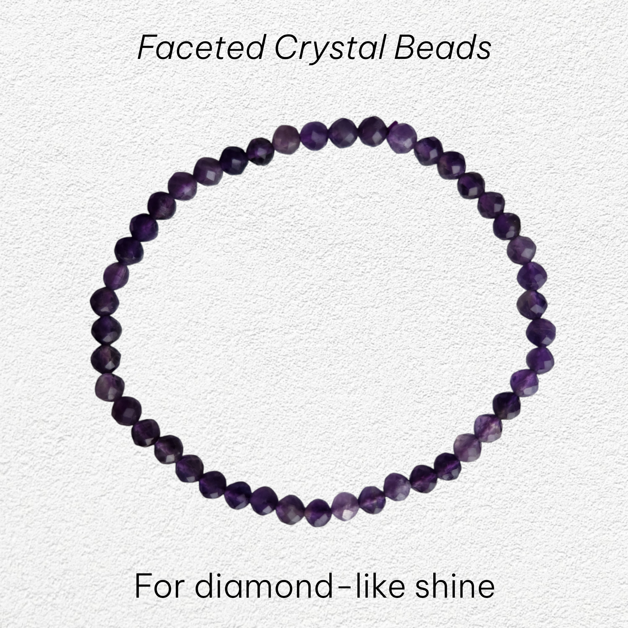 Amethyst Bracelet - 4mm faceted bead