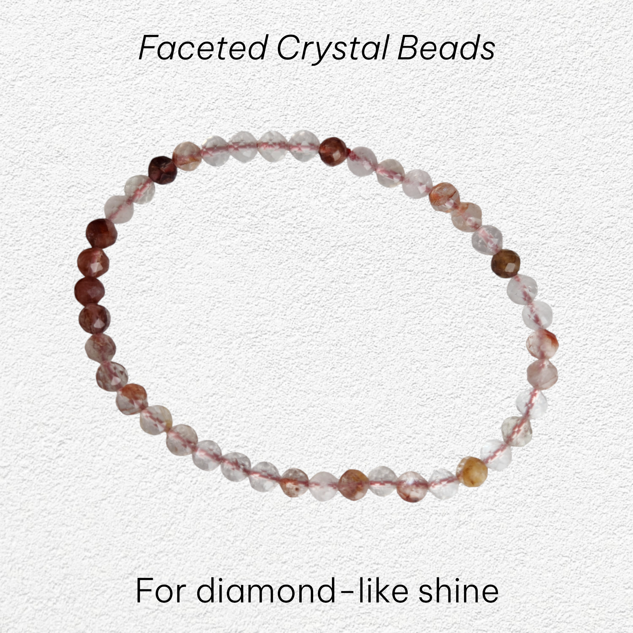 Fire Quartz Bracelet - 4mm faceted bead