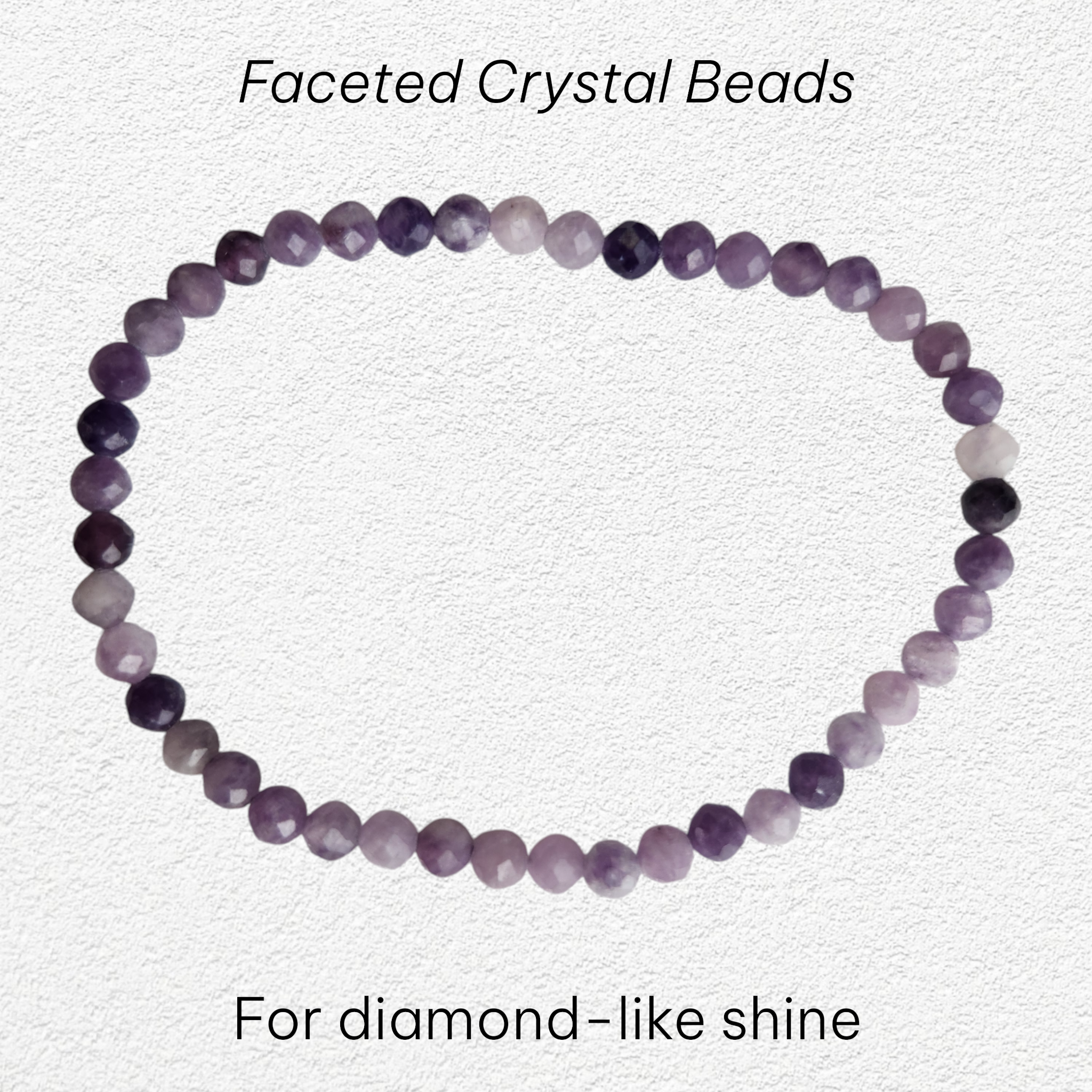 Lepidiolite Bracelet - 4mm faceted bead