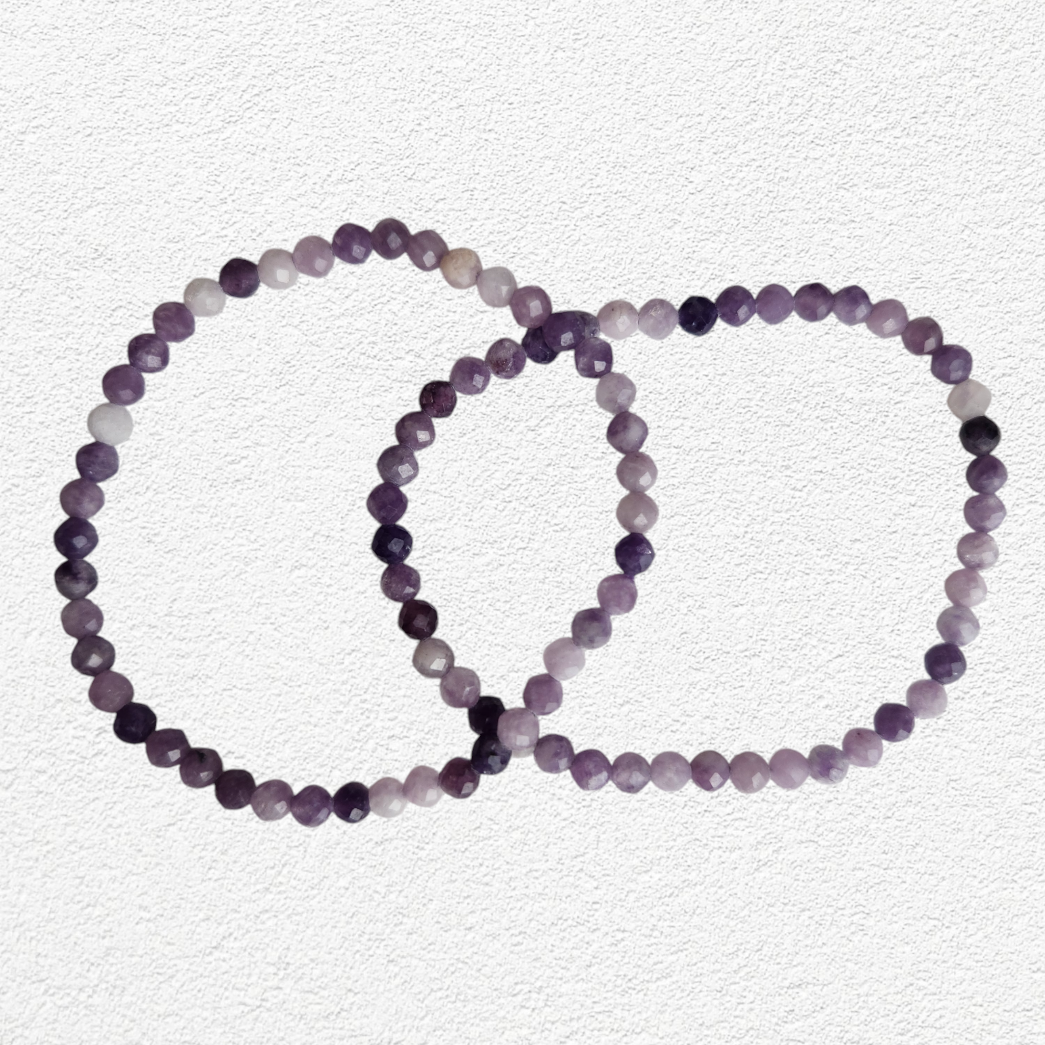 Lepidiolite Bracelet - 4mm faceted bead