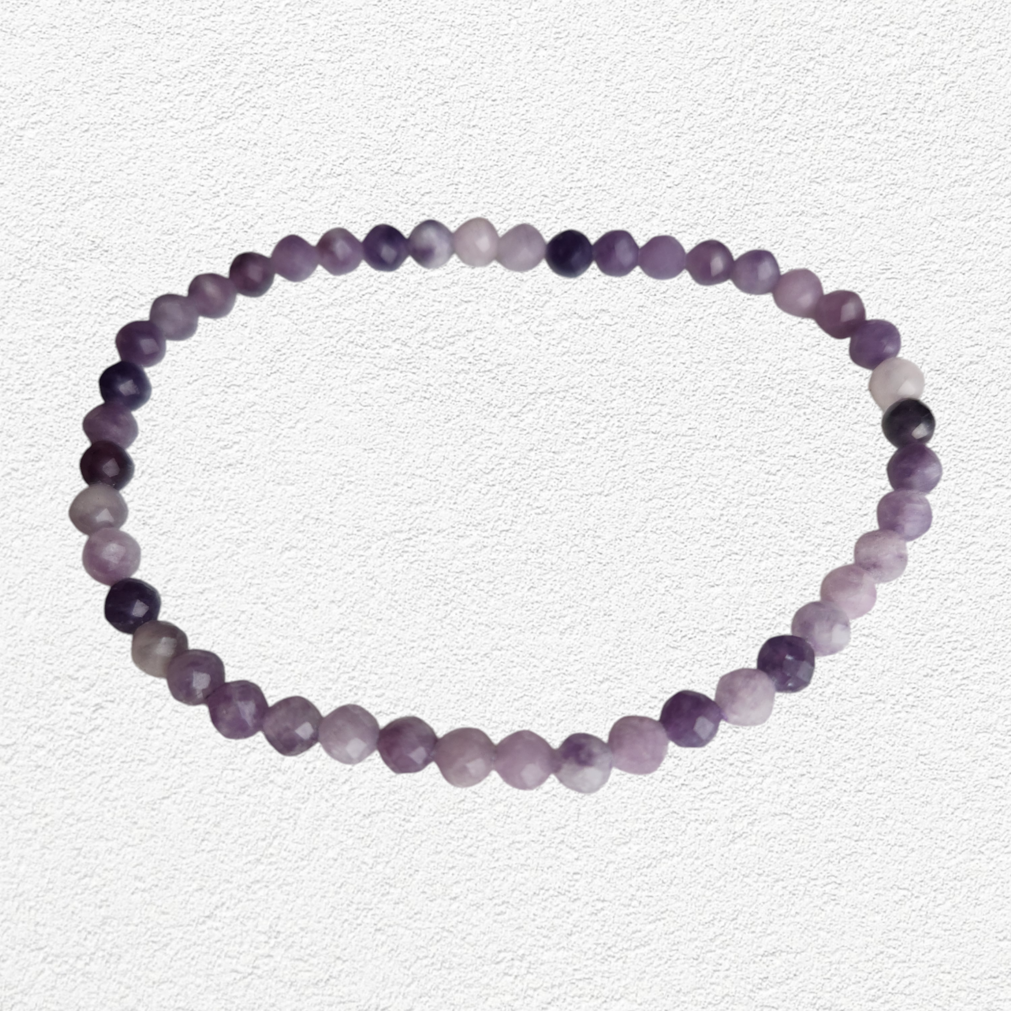 Lepidiolite Bracelet - 4mm faceted bead