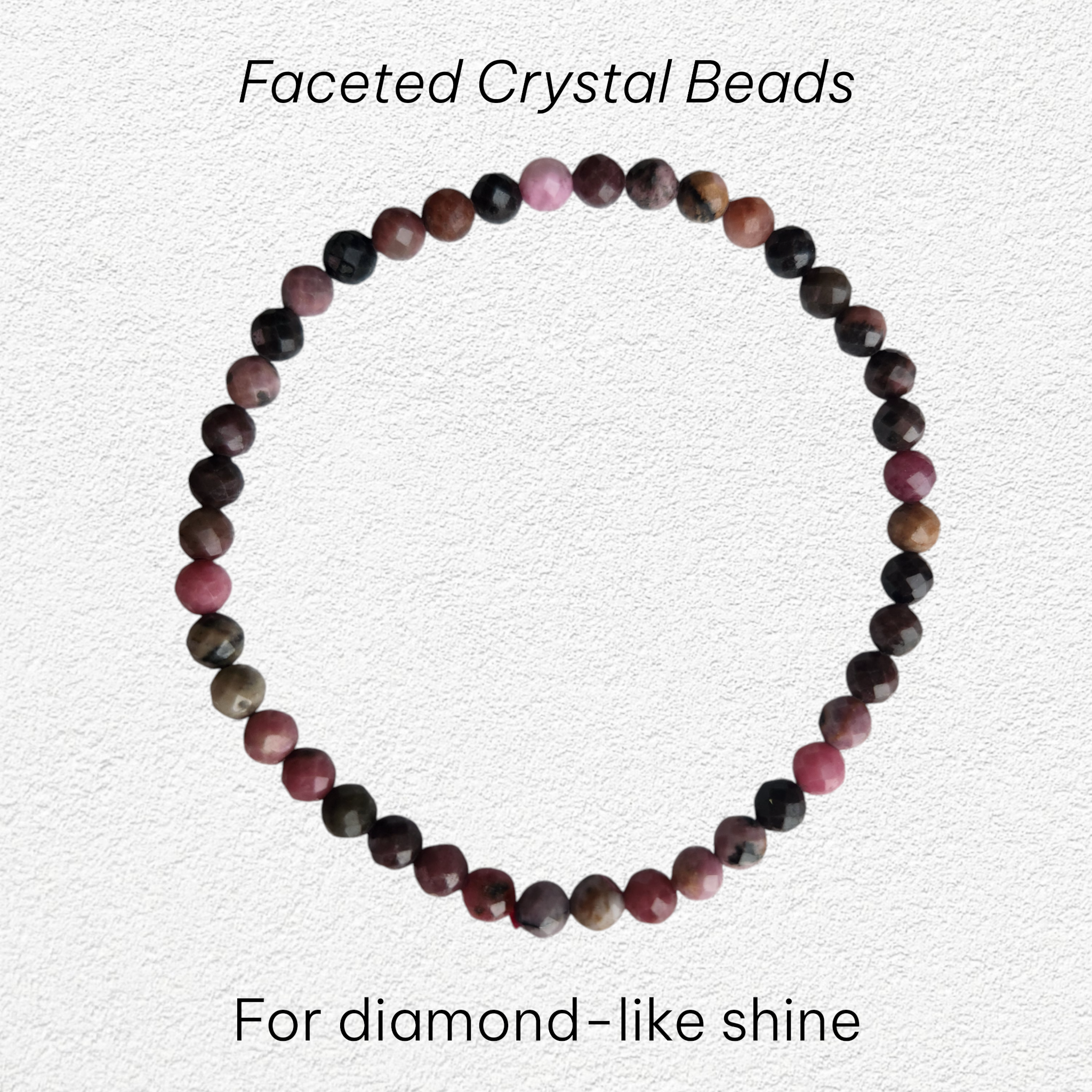 Rhodonite Bracelet - 4mm faceted bead
