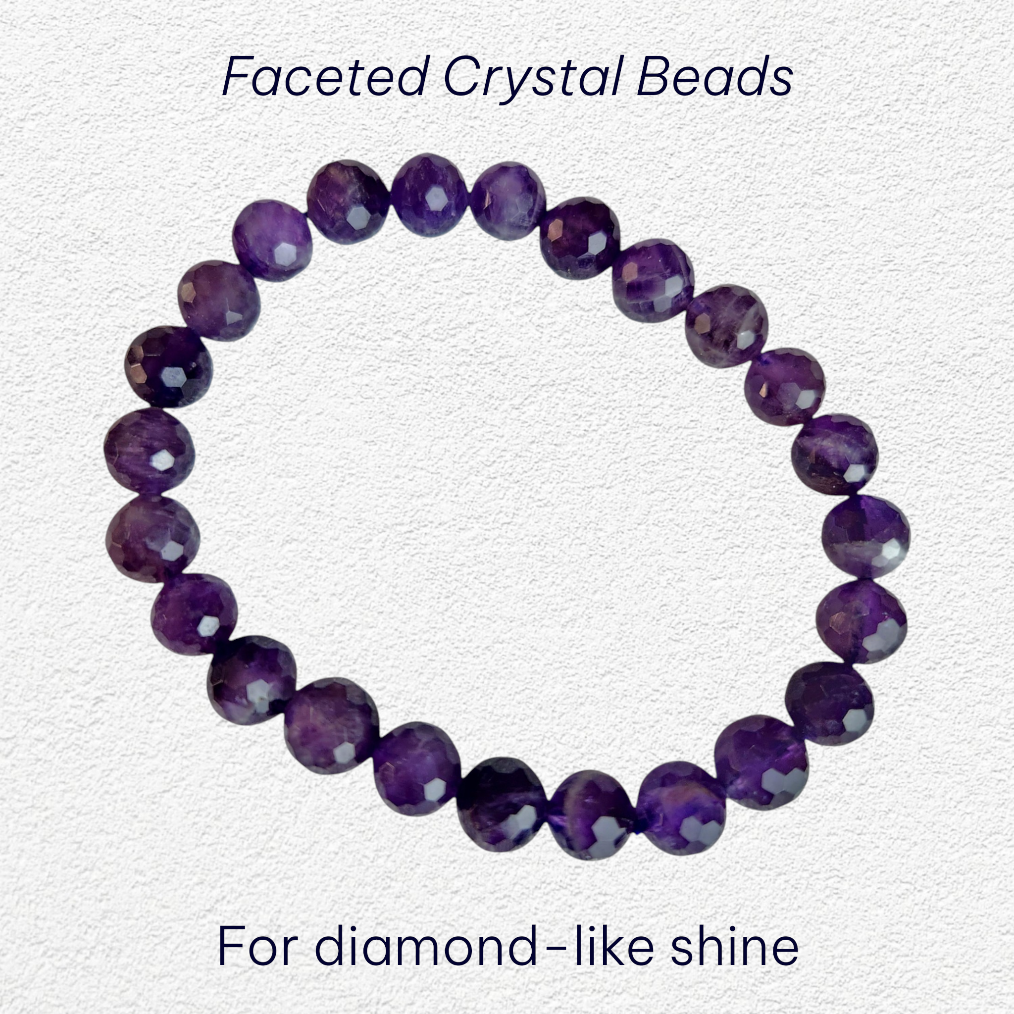 Amethyst Bracelet - 8mm faceted bead