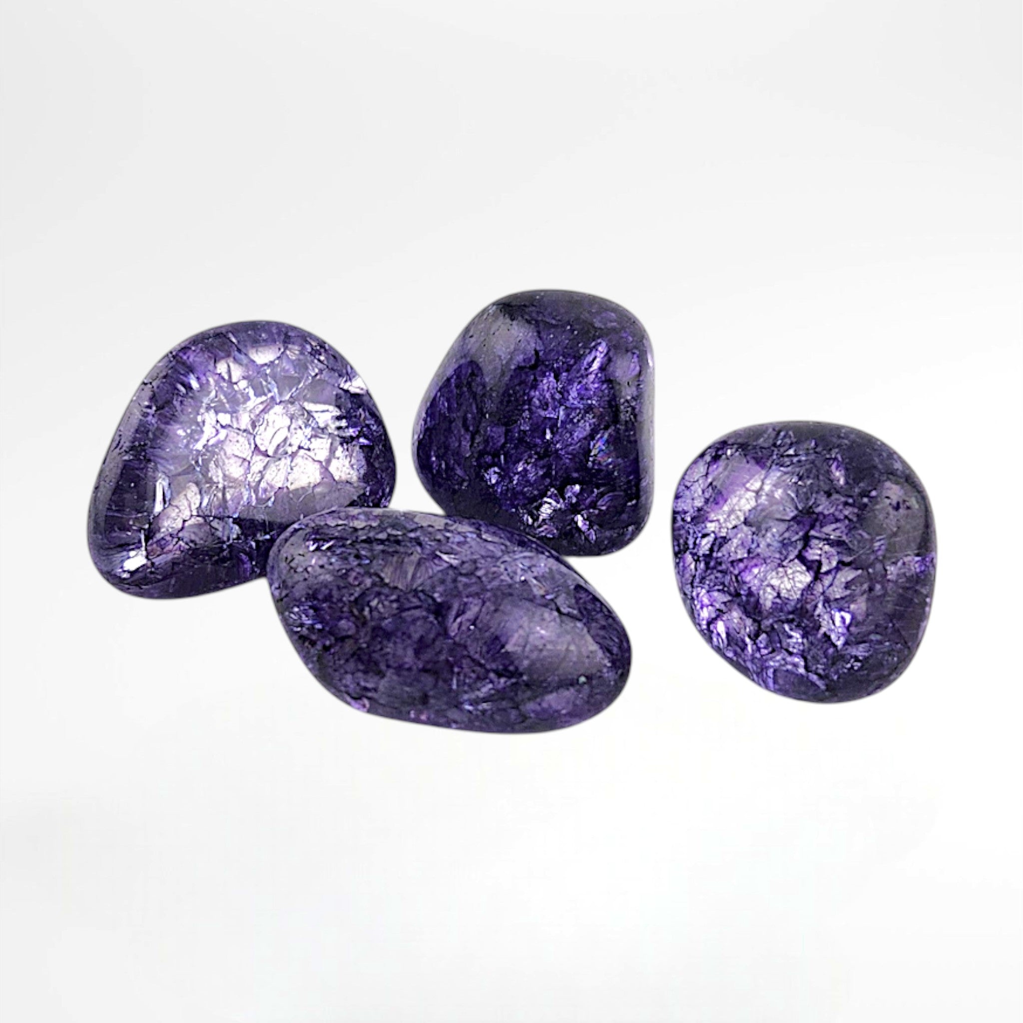 Purple Dyed Crackle Quartz Tumble