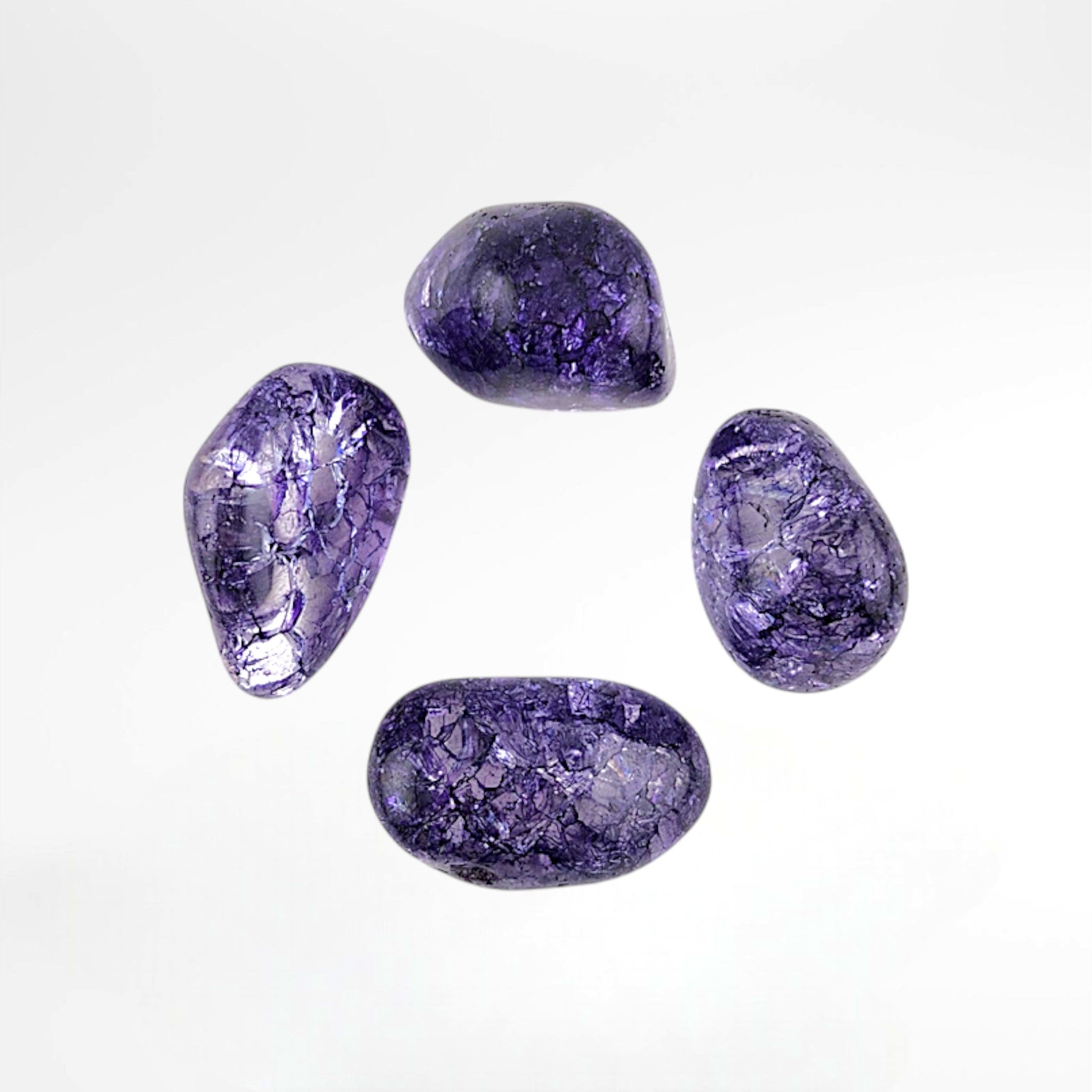 Purple Dyed Crackle Quartz Tumble