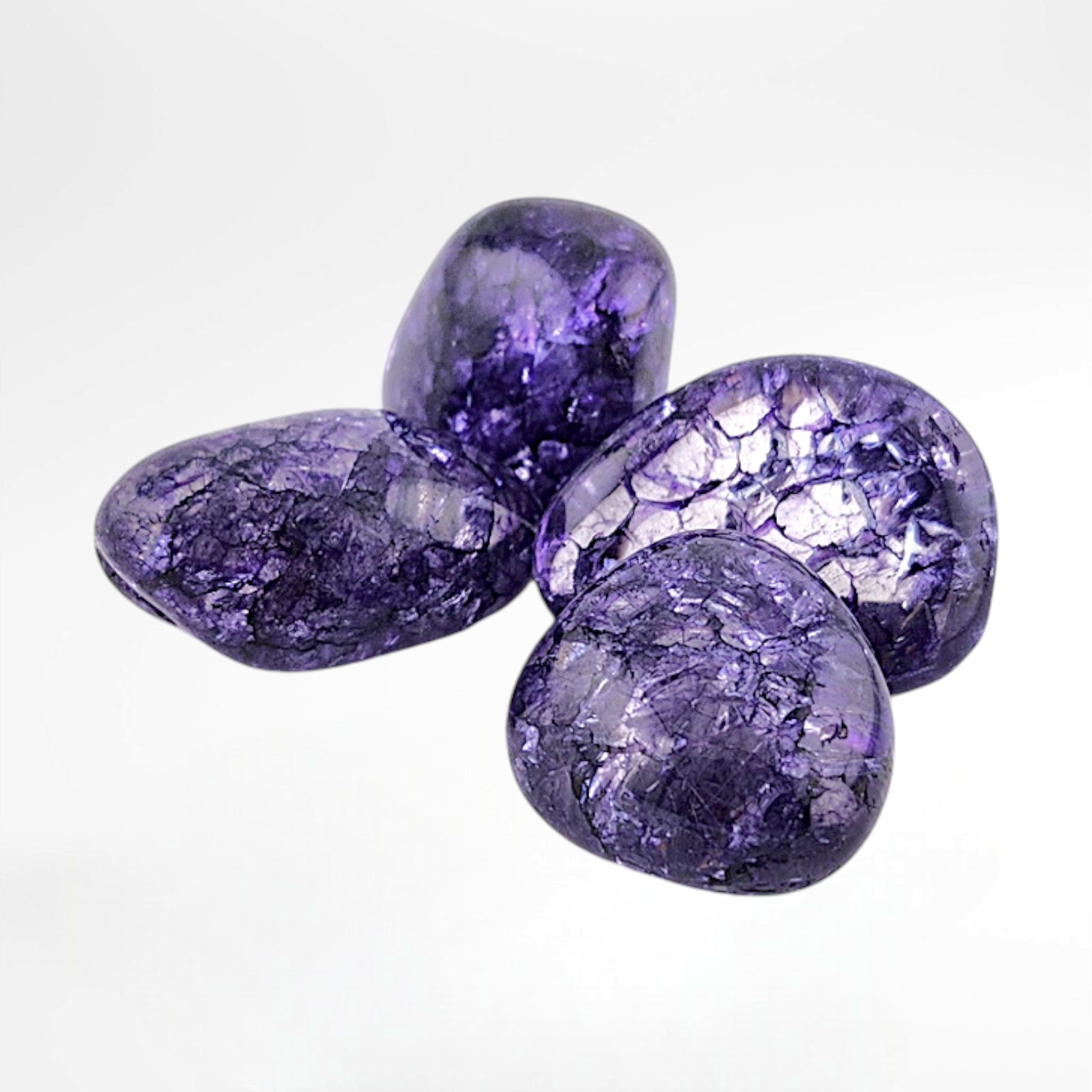 Purple Dyed Crackle Quartz Tumble