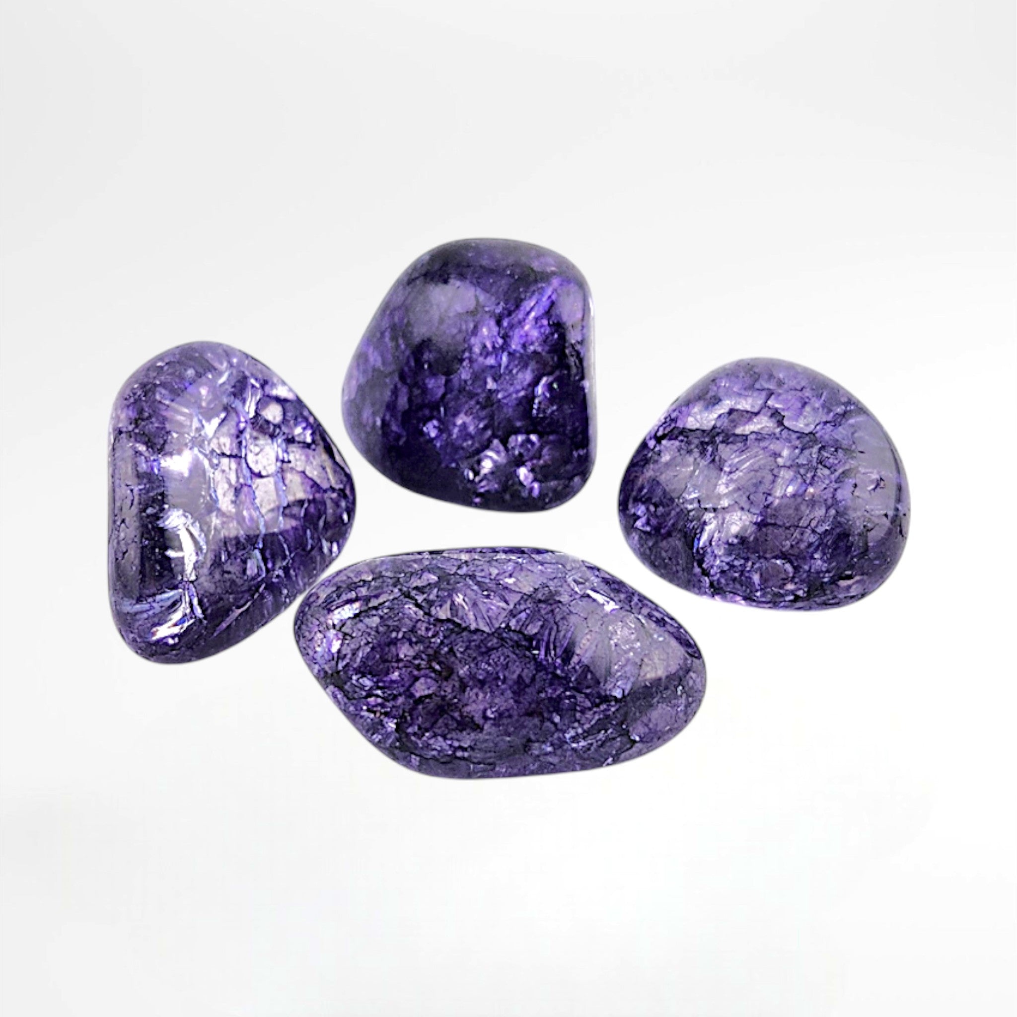 Purple Dyed Crackle Quartz Tumble