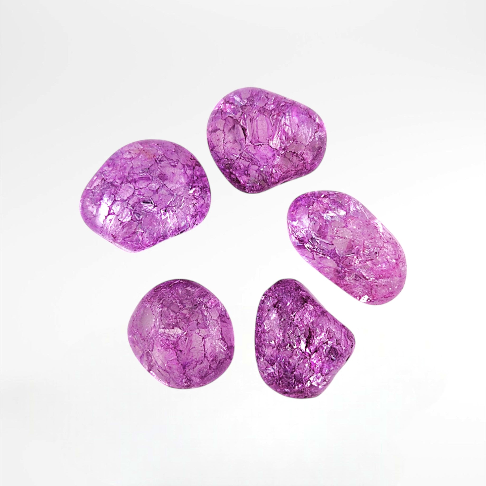 Pink Dyed Crackle Quartz Tumble