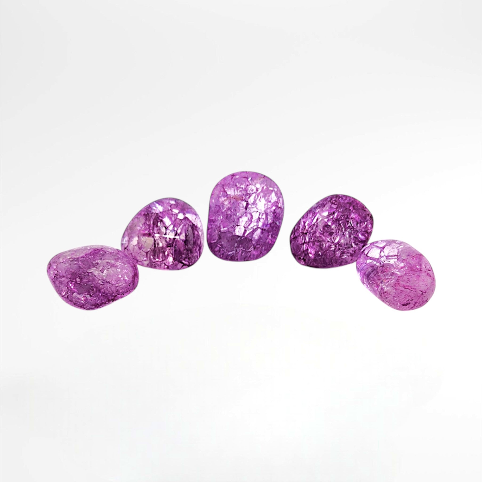Pink Dyed Crackle Quartz Tumble