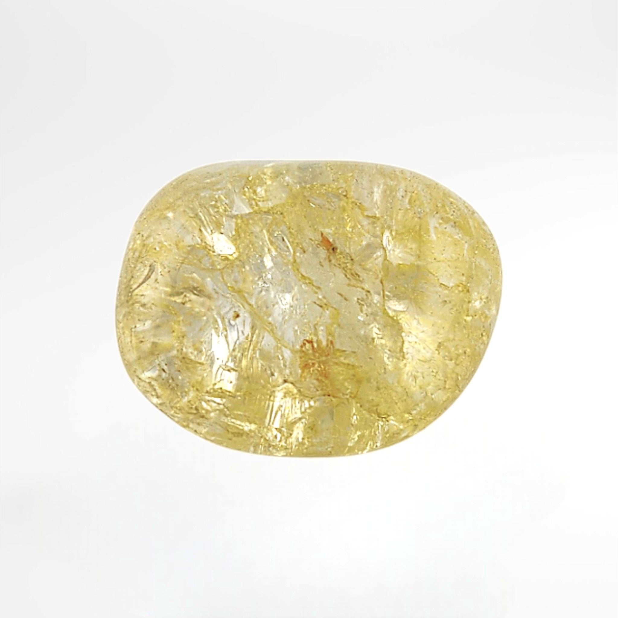 Yellow Dyed Crackle Quartz Tumble