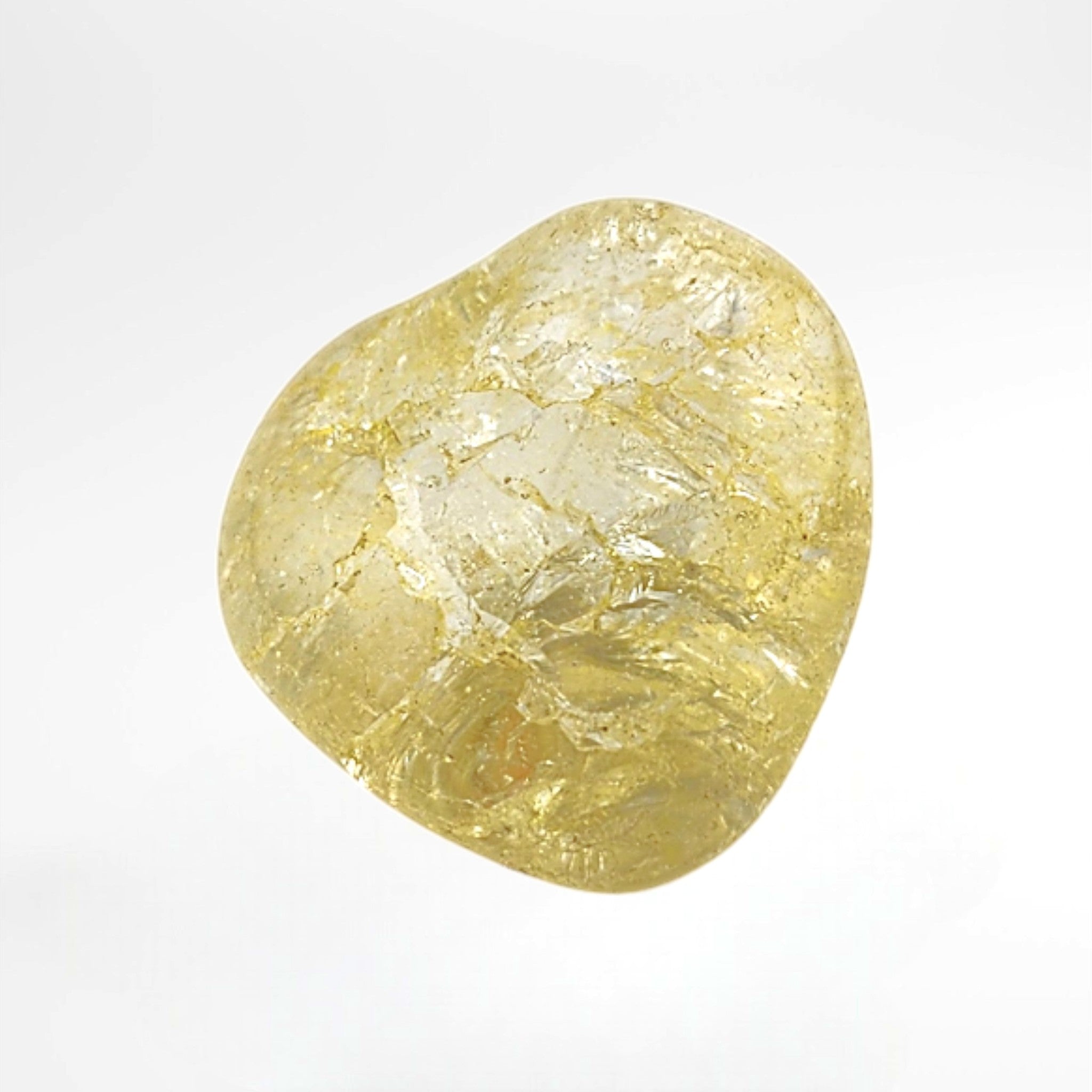 Yellow Dyed Crackle Quartz Tumble