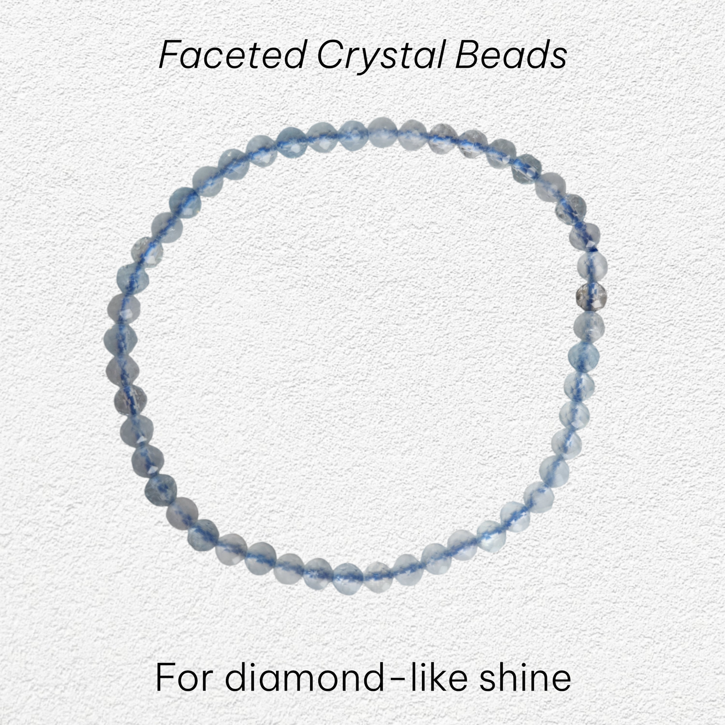 Aquamarine Bracelet - 4mm faceted bead