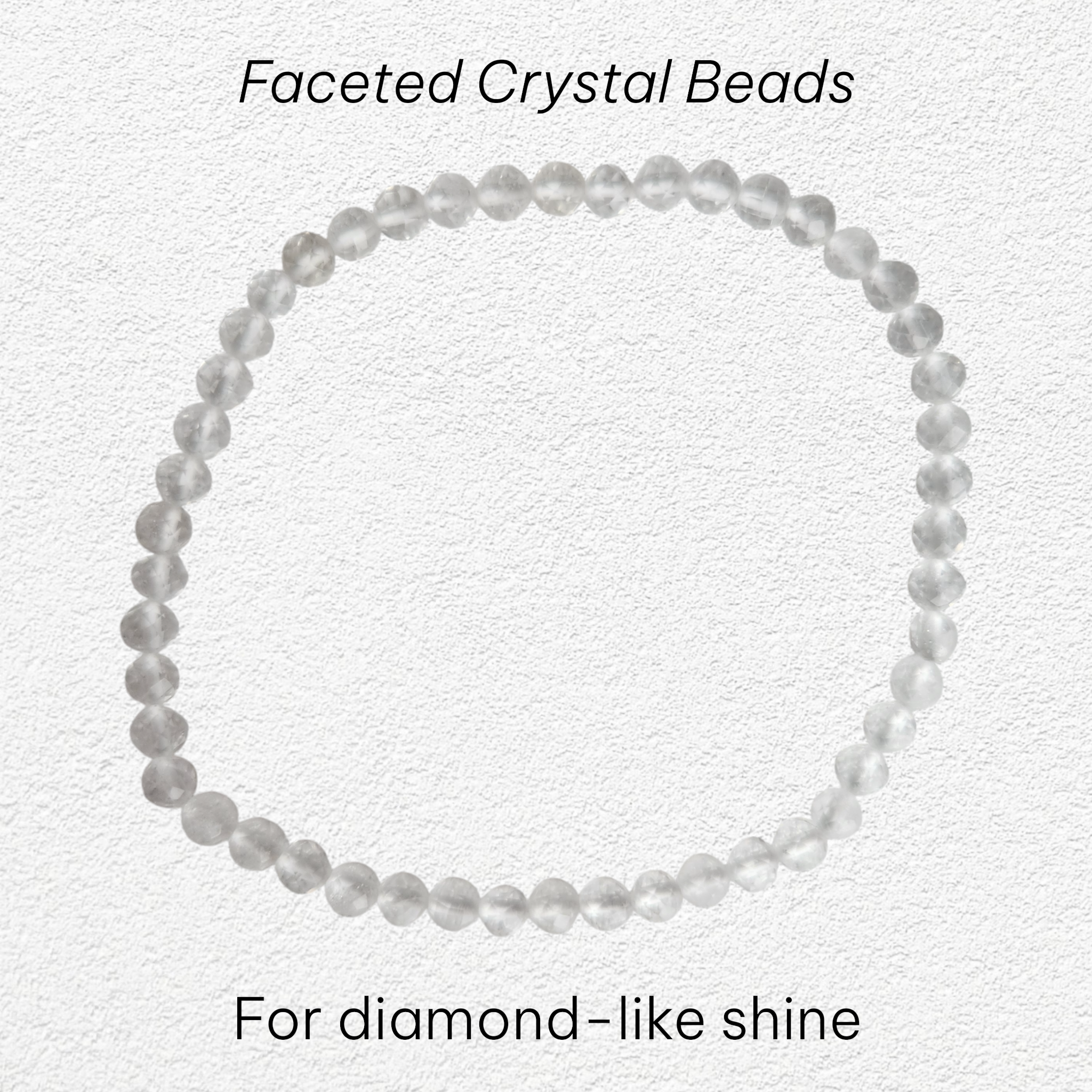 Clear Quartz Bracelet - 4mm faceted bead
