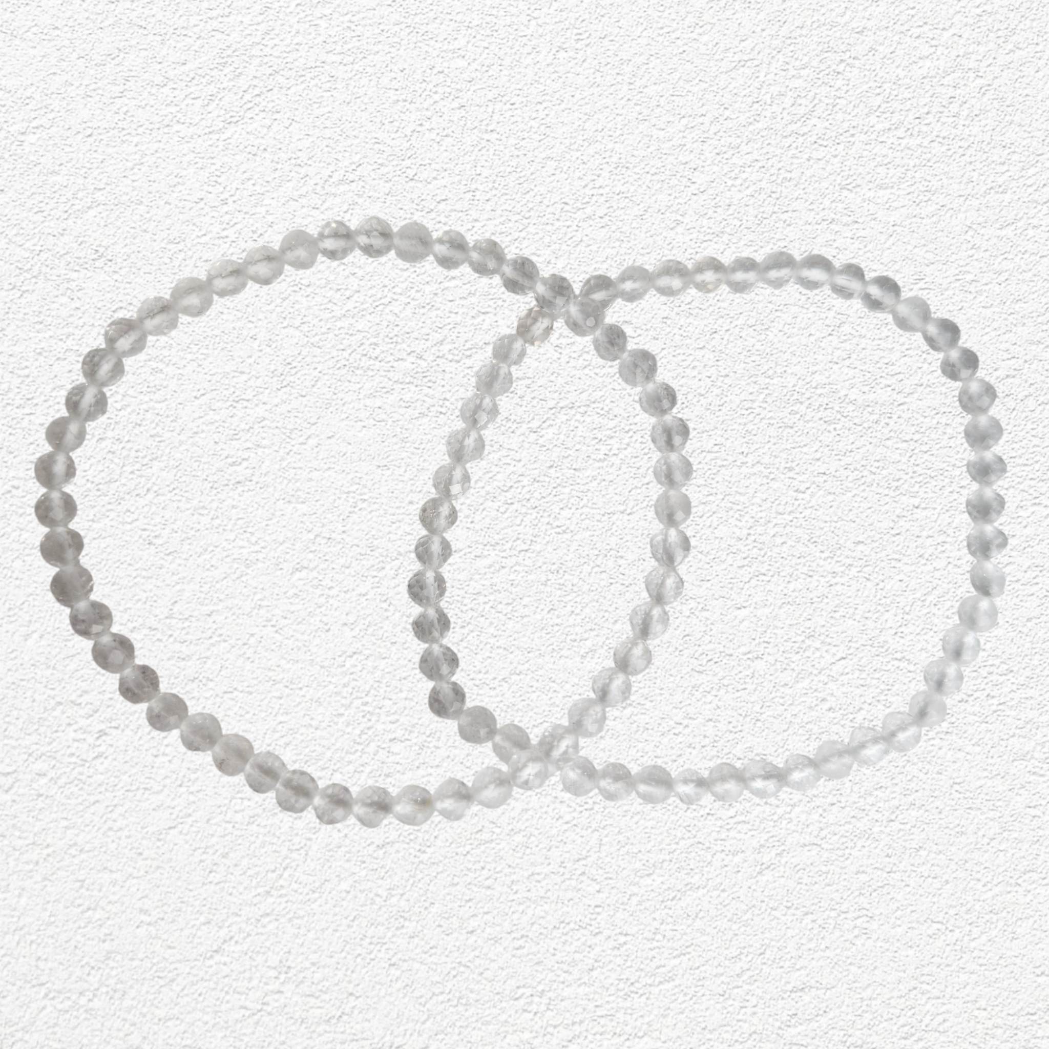 Clear Quartz Bracelet - 4mm faceted bead