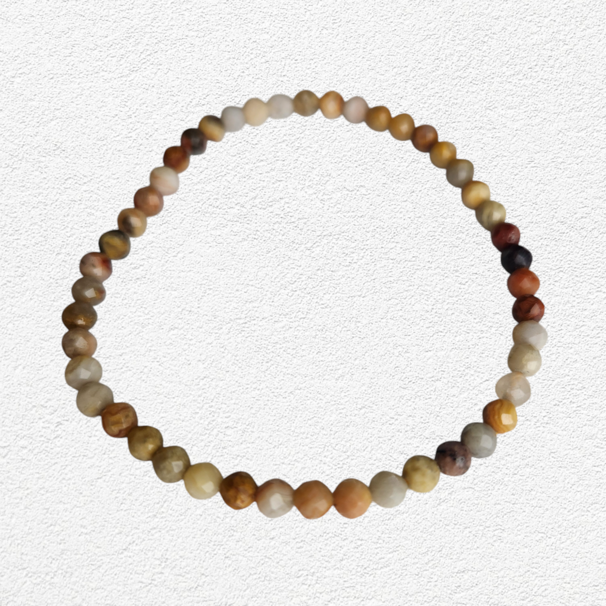 Crazy Lace Agate Bracelet - 4mm faceted bead