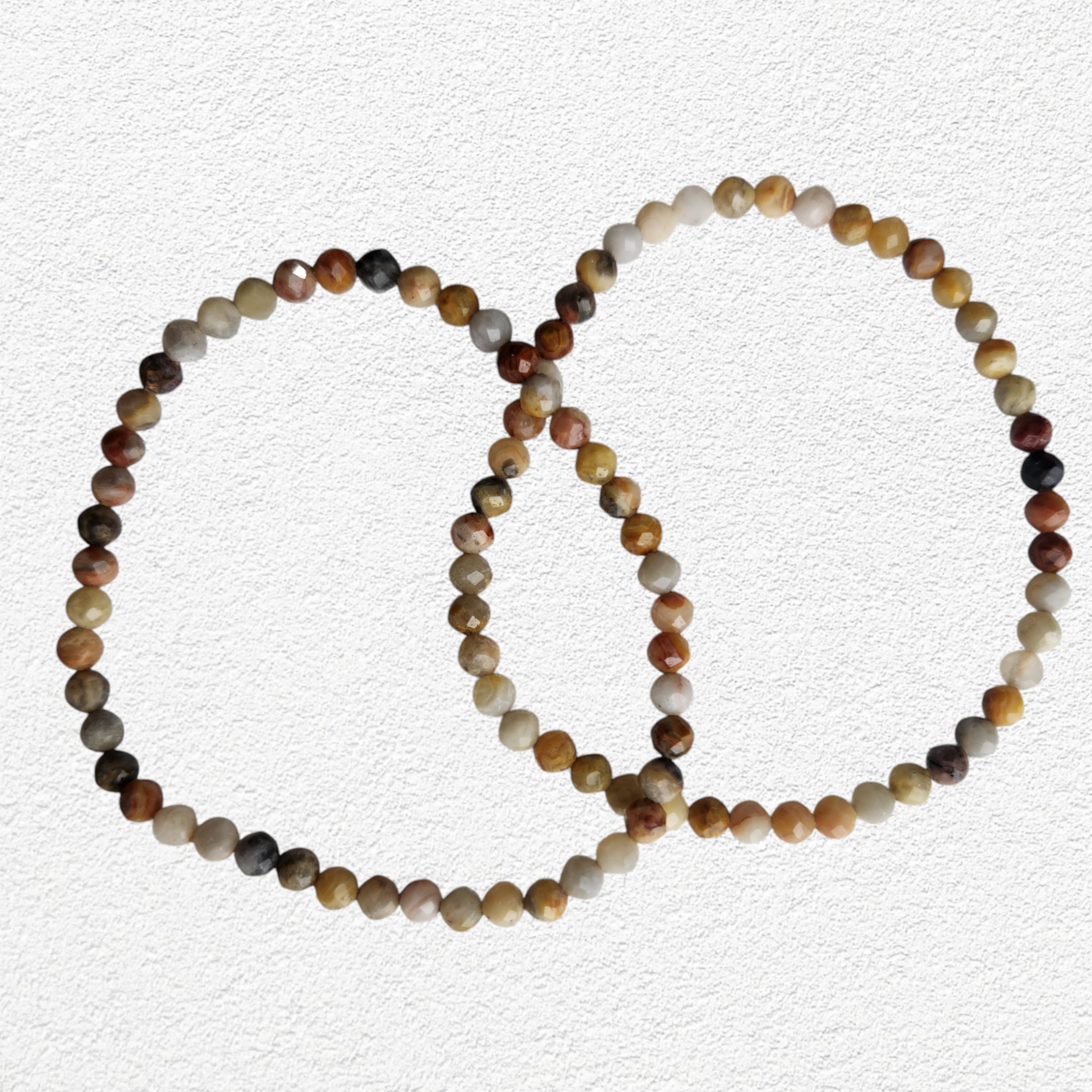 Crazy Lace Agate Bracelet - 4mm faceted bead