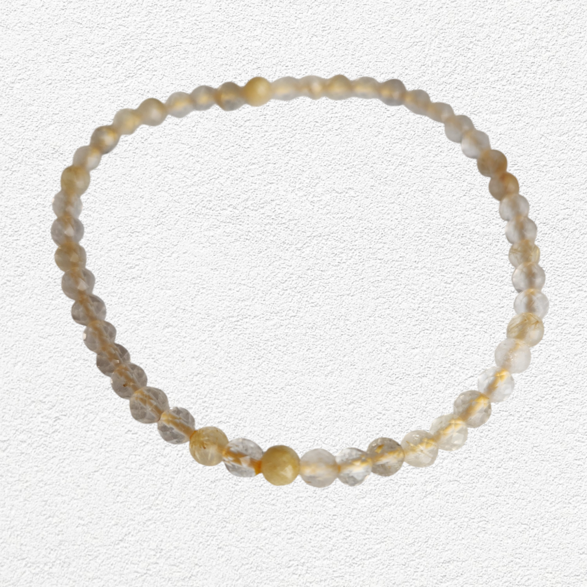 Gold Rutilated Quartz Bracelet - 4mm faceted bead