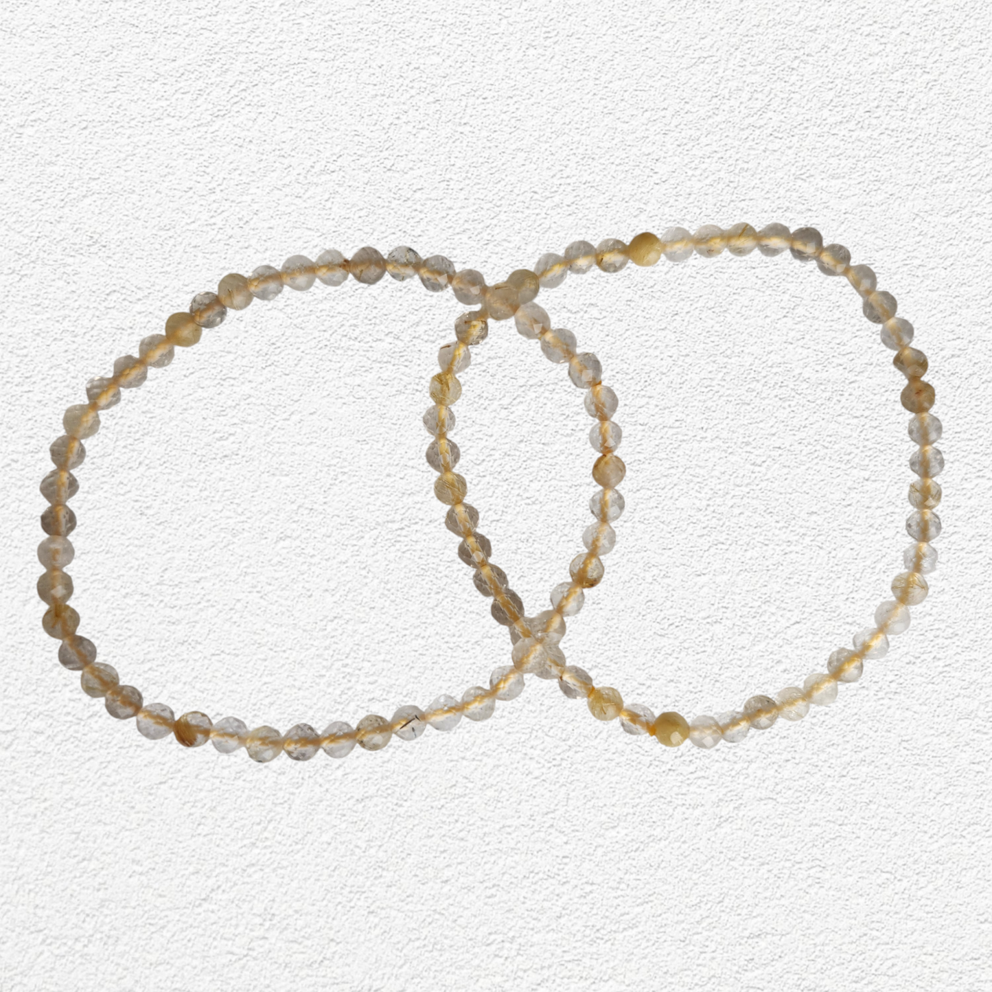 Gold Rutilated Quartz Bracelet - 4mm faceted bead