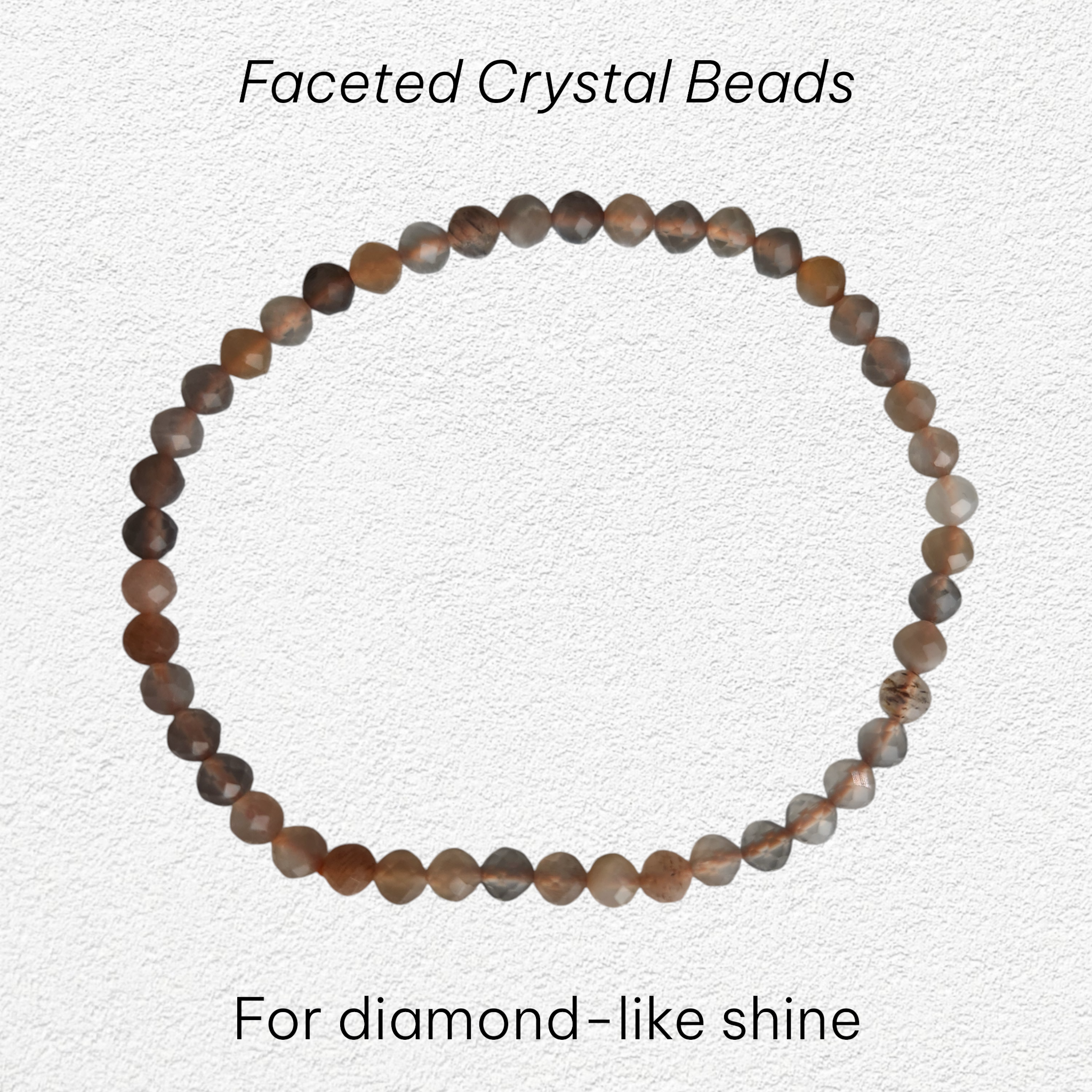 Peach Moonstone Bracelet - 4mm faceted bead