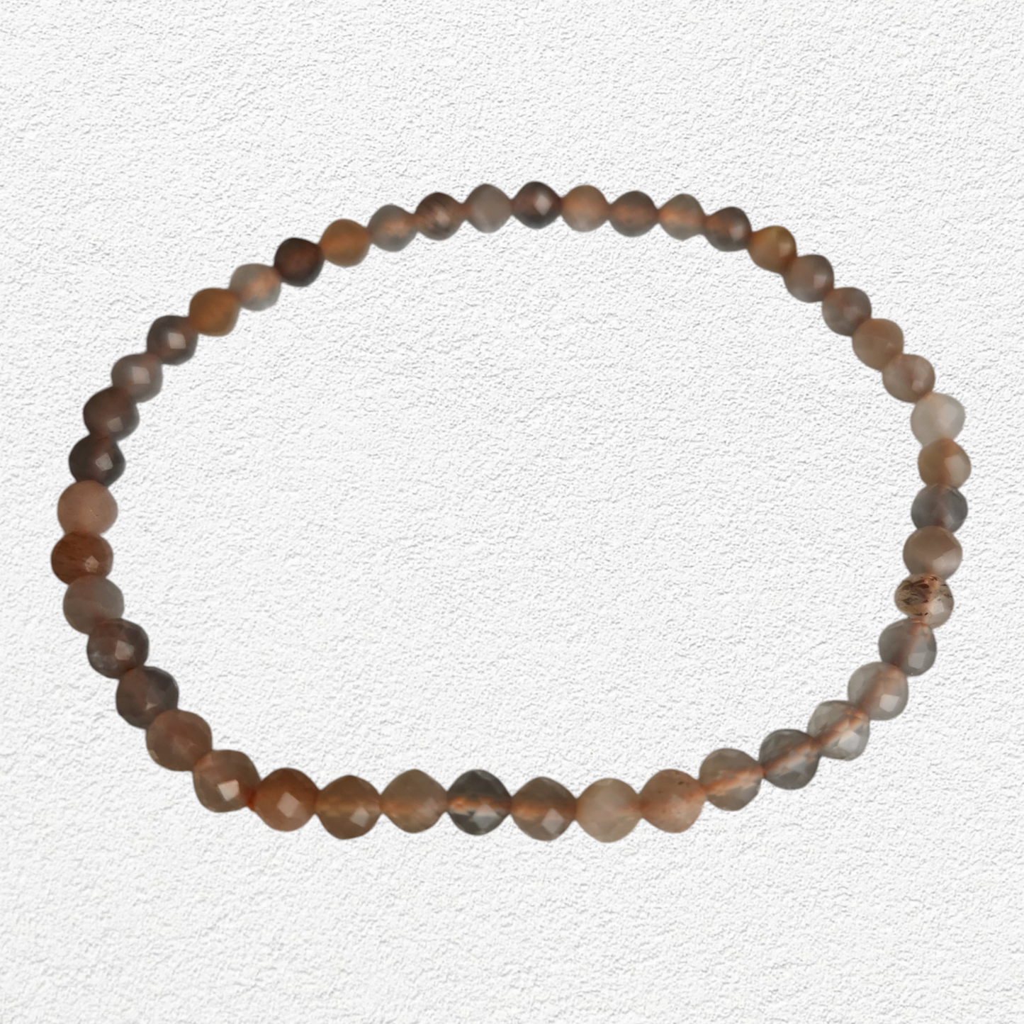 Peach Moonstone Bracelet - 4mm faceted bead