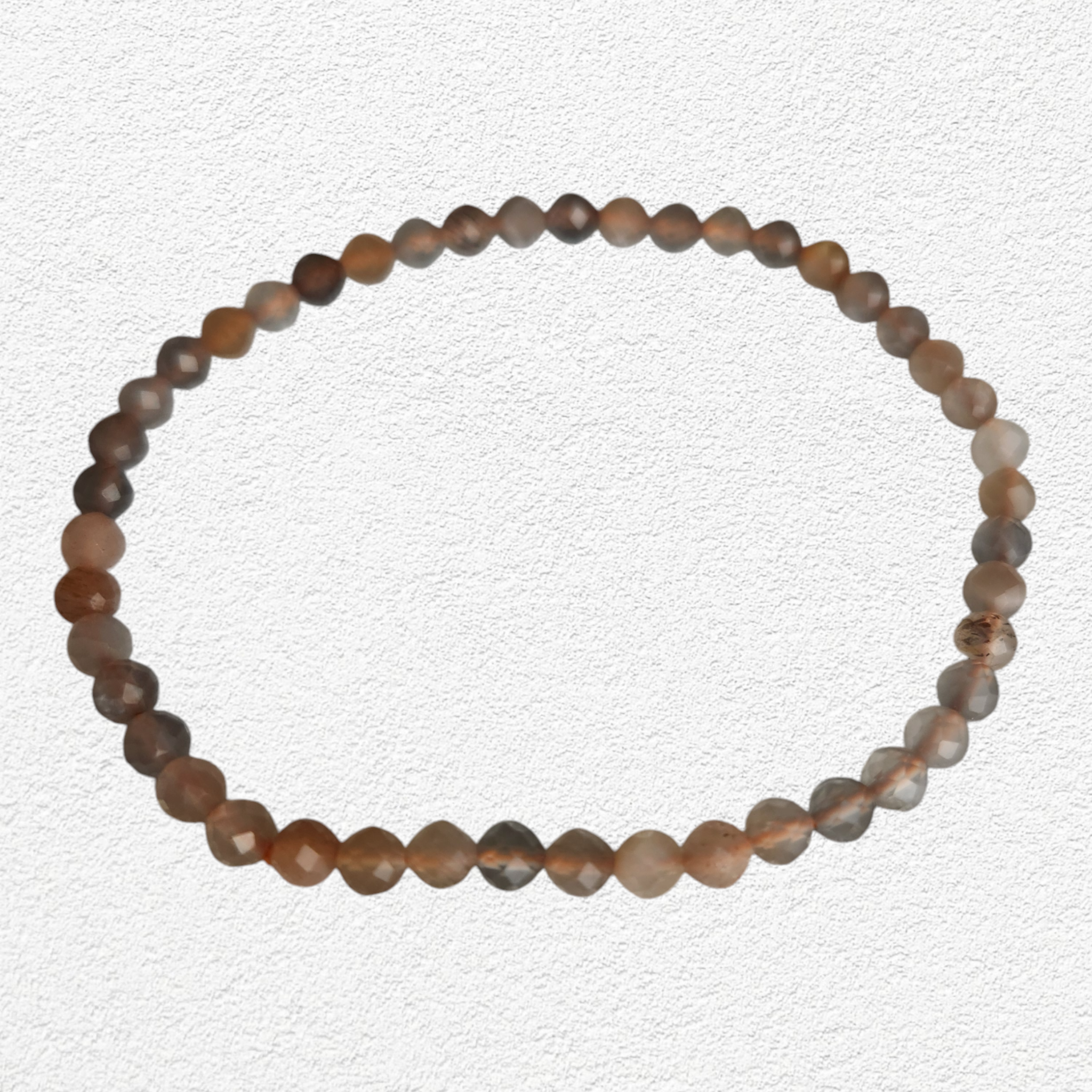 Peach Moonstone Bracelet - 4mm faceted bead