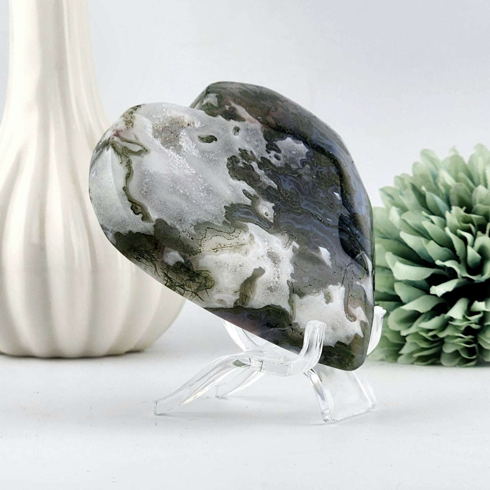 Moss Agate Heart