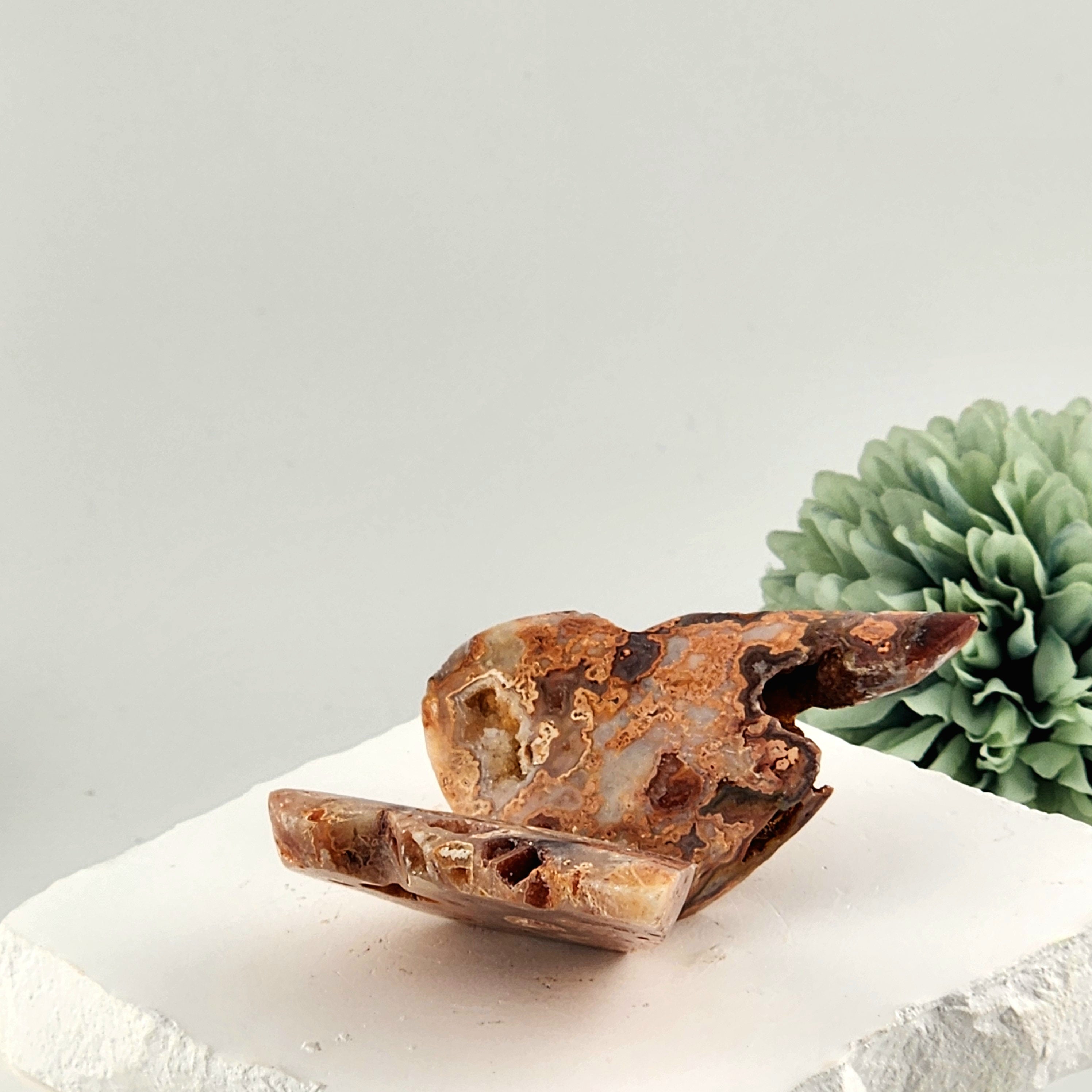 Pink Crazy Lace Agate 3D Butterfly