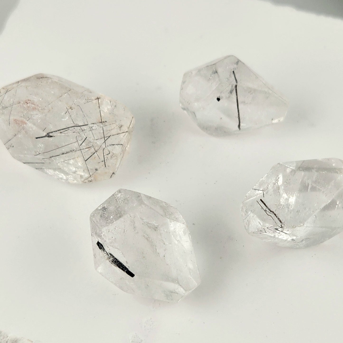 Mini Black Rutile in Clear Quartz Freeform