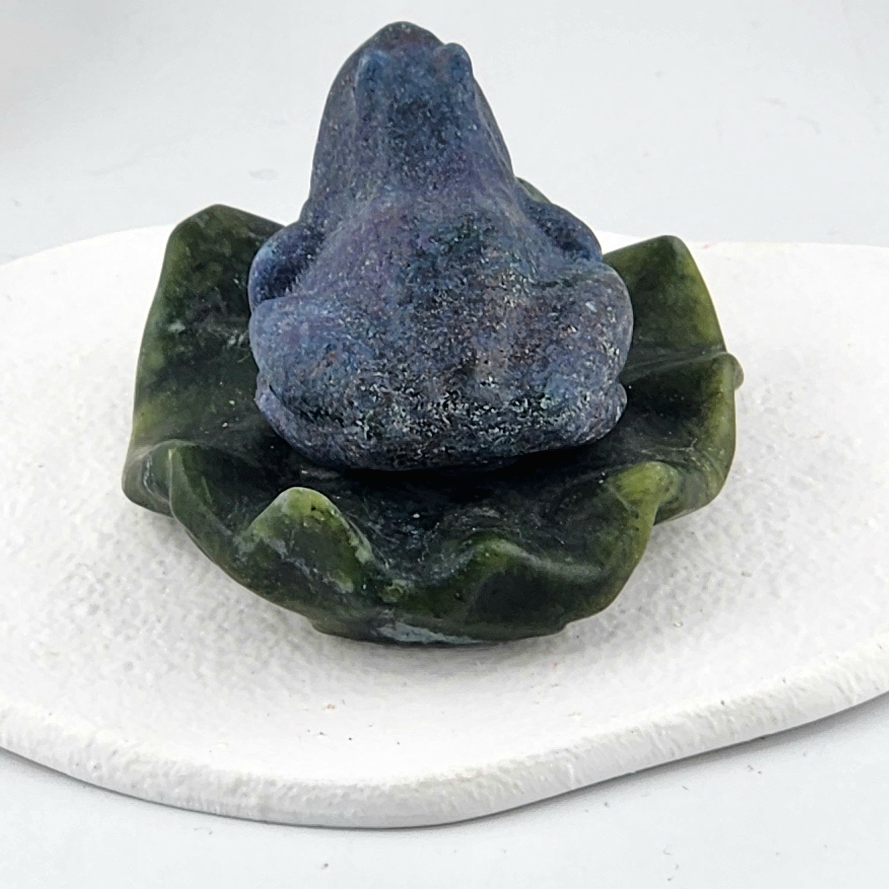 Ruby Fuchsite Frog On Leaf