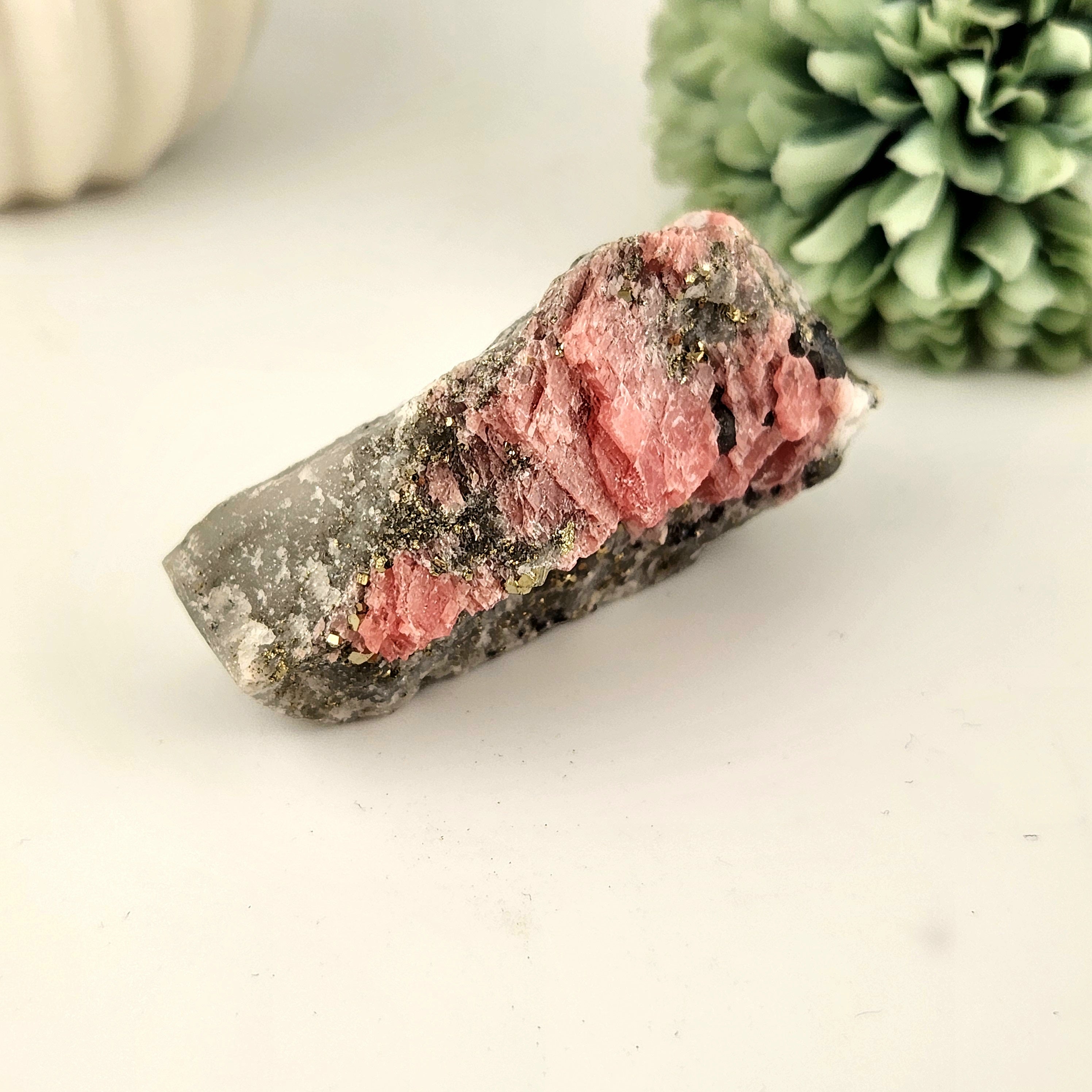 Rhodochrosite with Pyrite Raw Specimen
