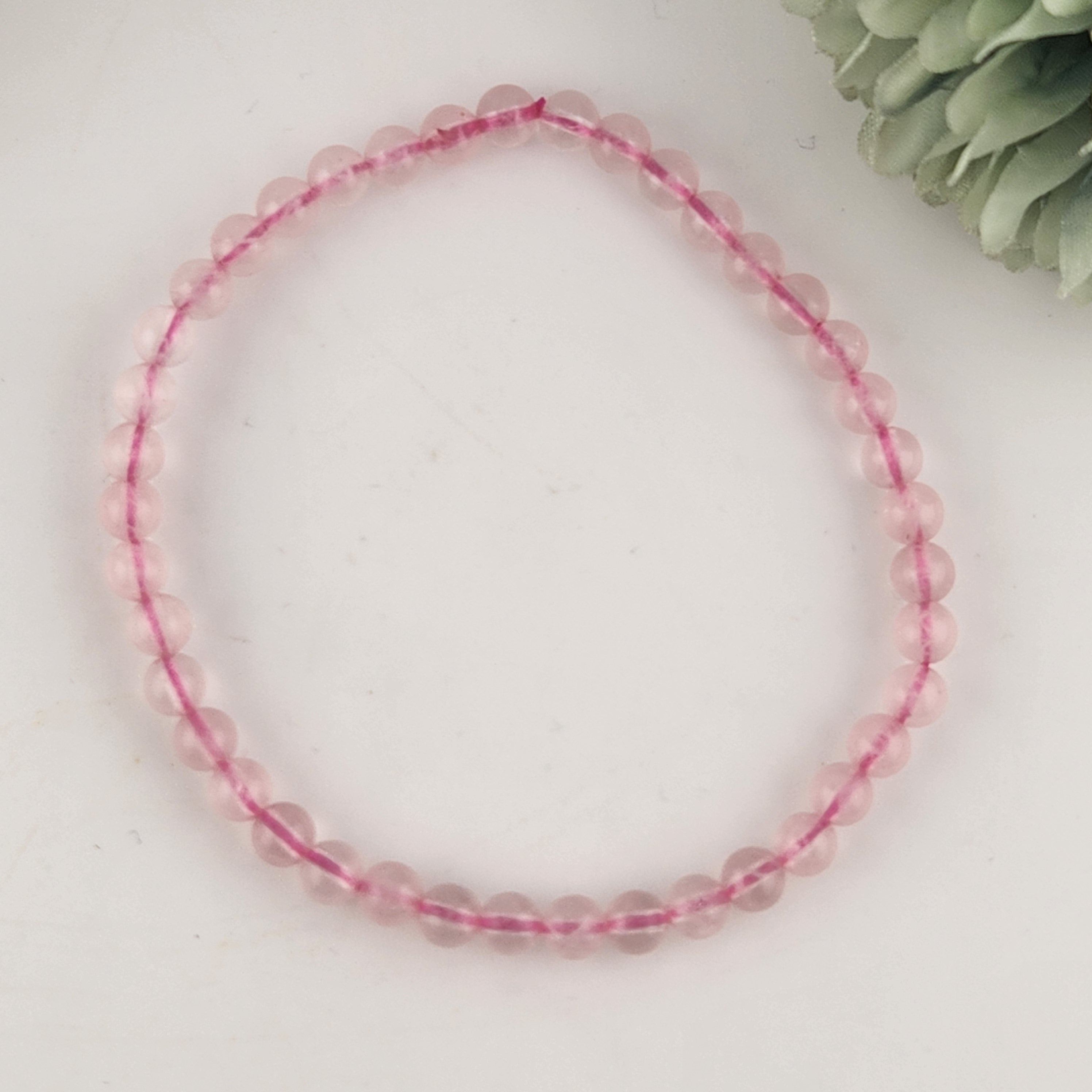 Rose Quartz Beaded Bracelet - 6mm