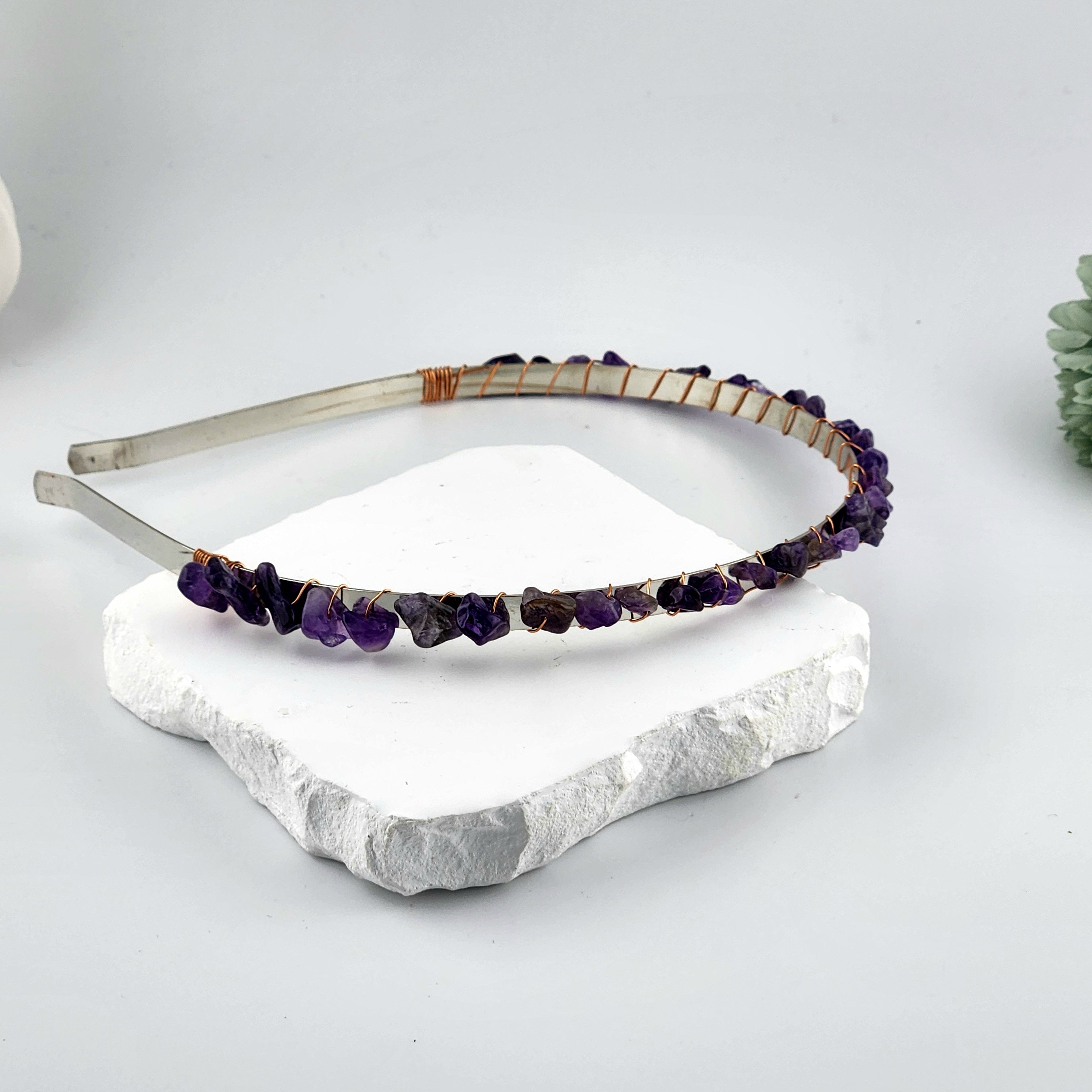 Amethyst Crystal Chip Headband
