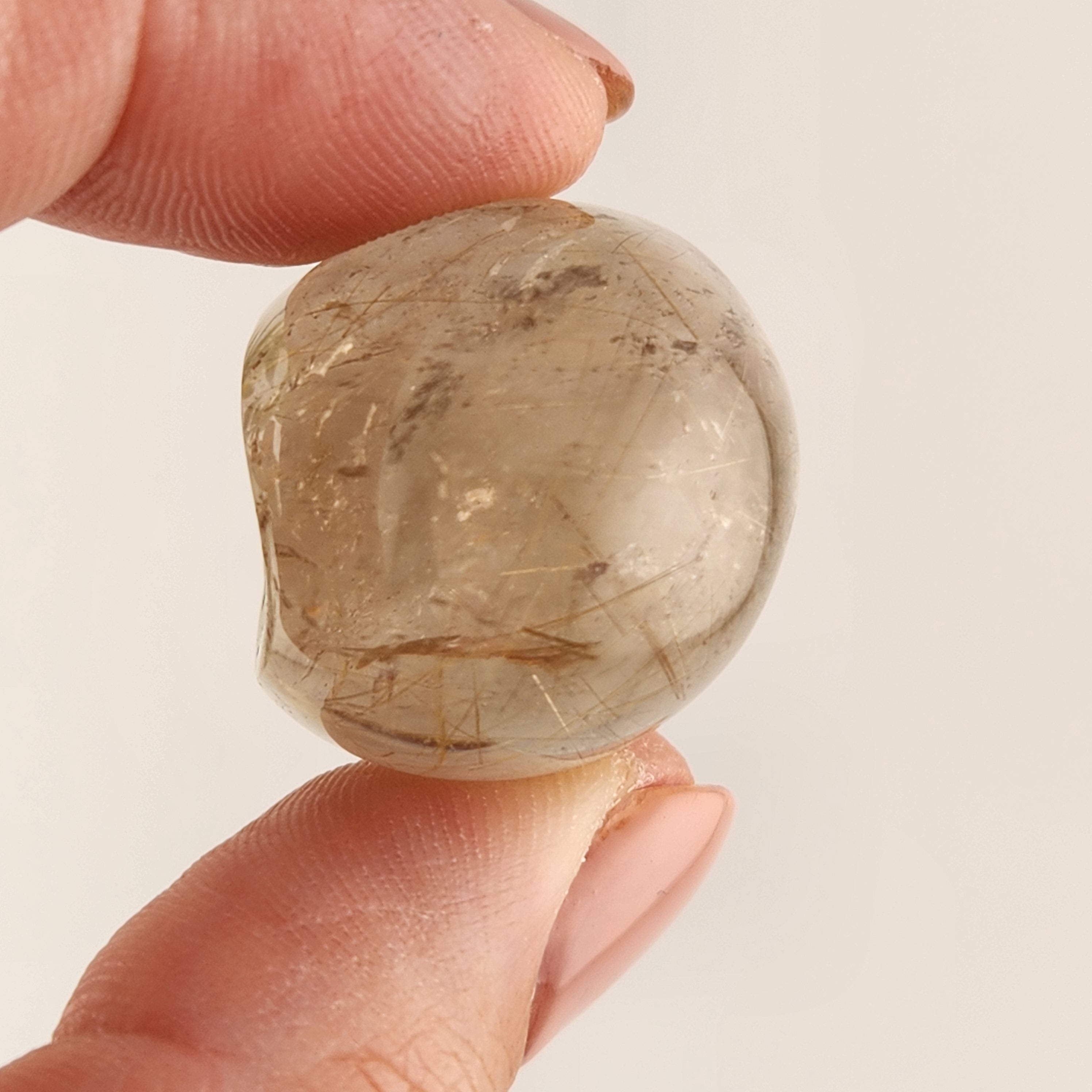 Gold Rutilated Smokey Quartz Tumble