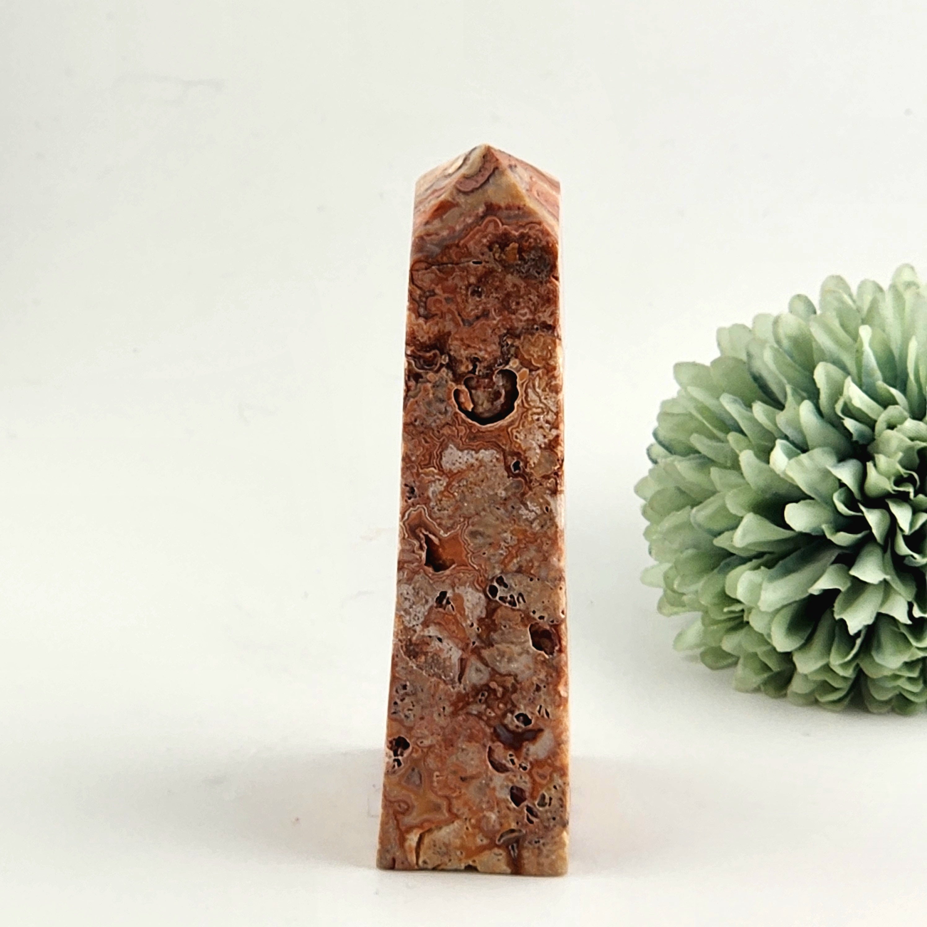 Pink Crazy Lacce Agate Tower