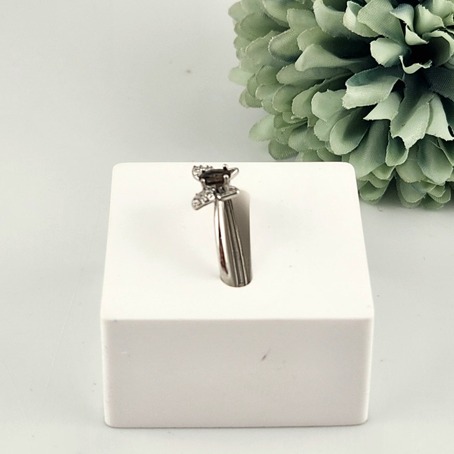 Smokey Quartz Butterfly Ring - Adjustable S925