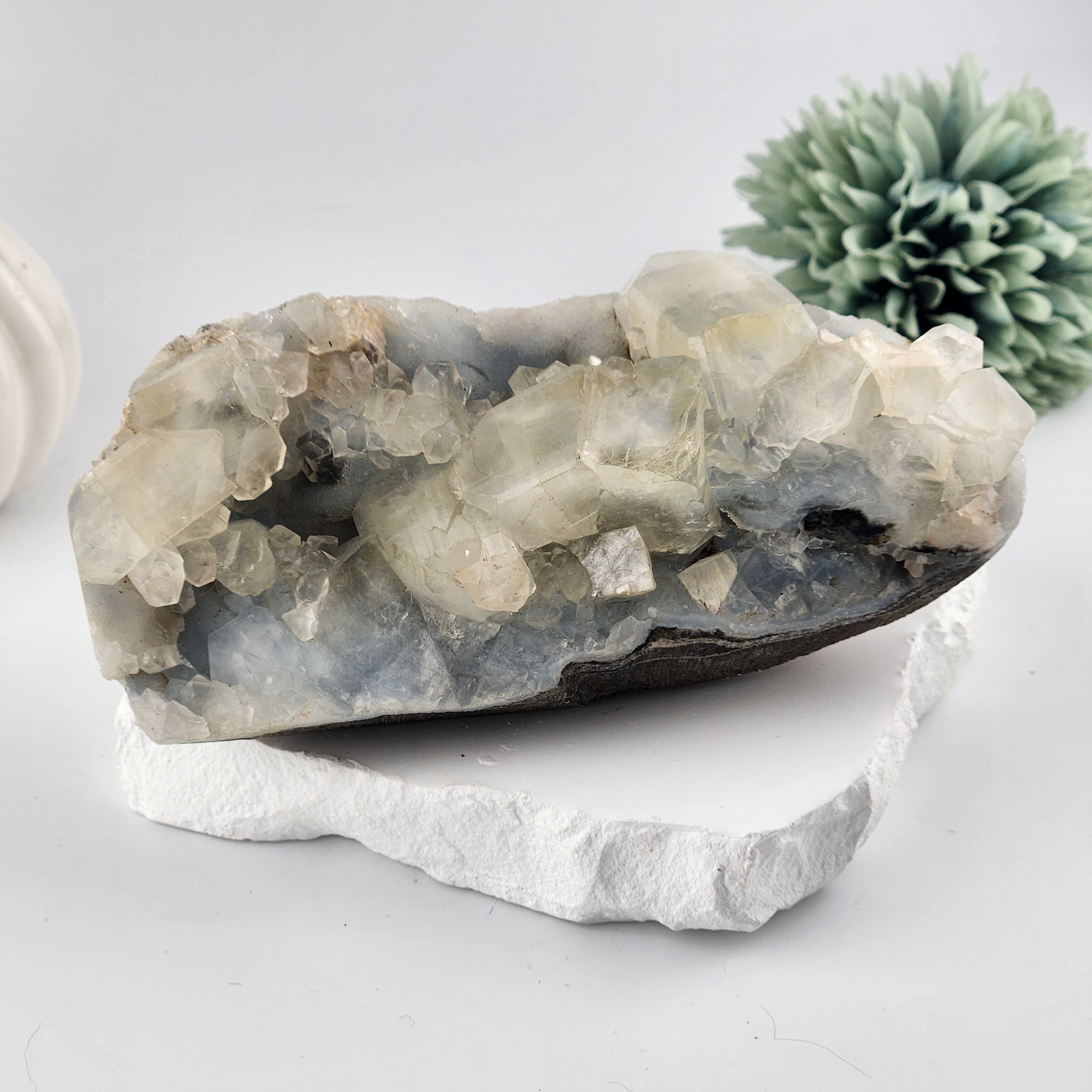 Blue Chalcedony with apophyllite Specimen