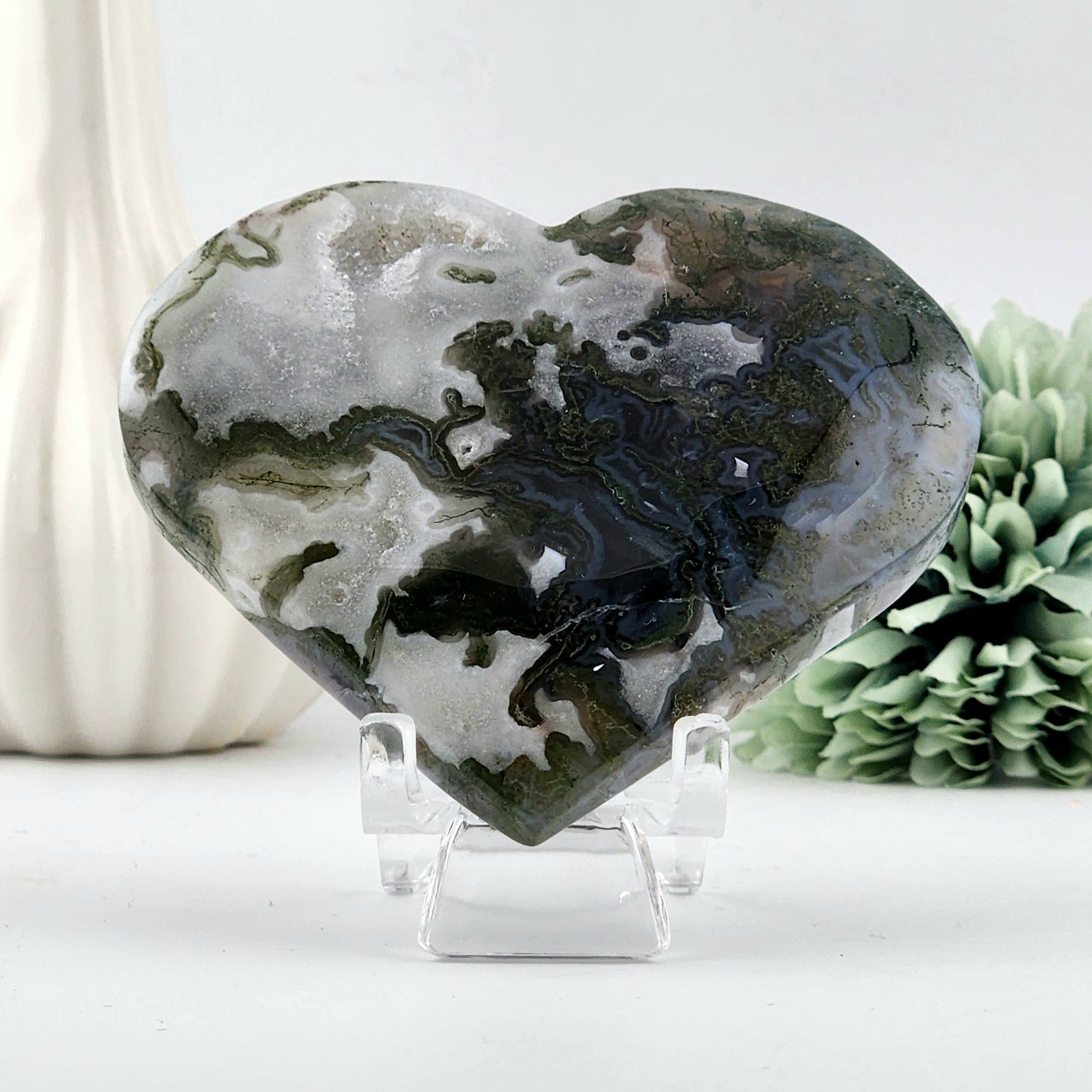 Moss Agate Heart