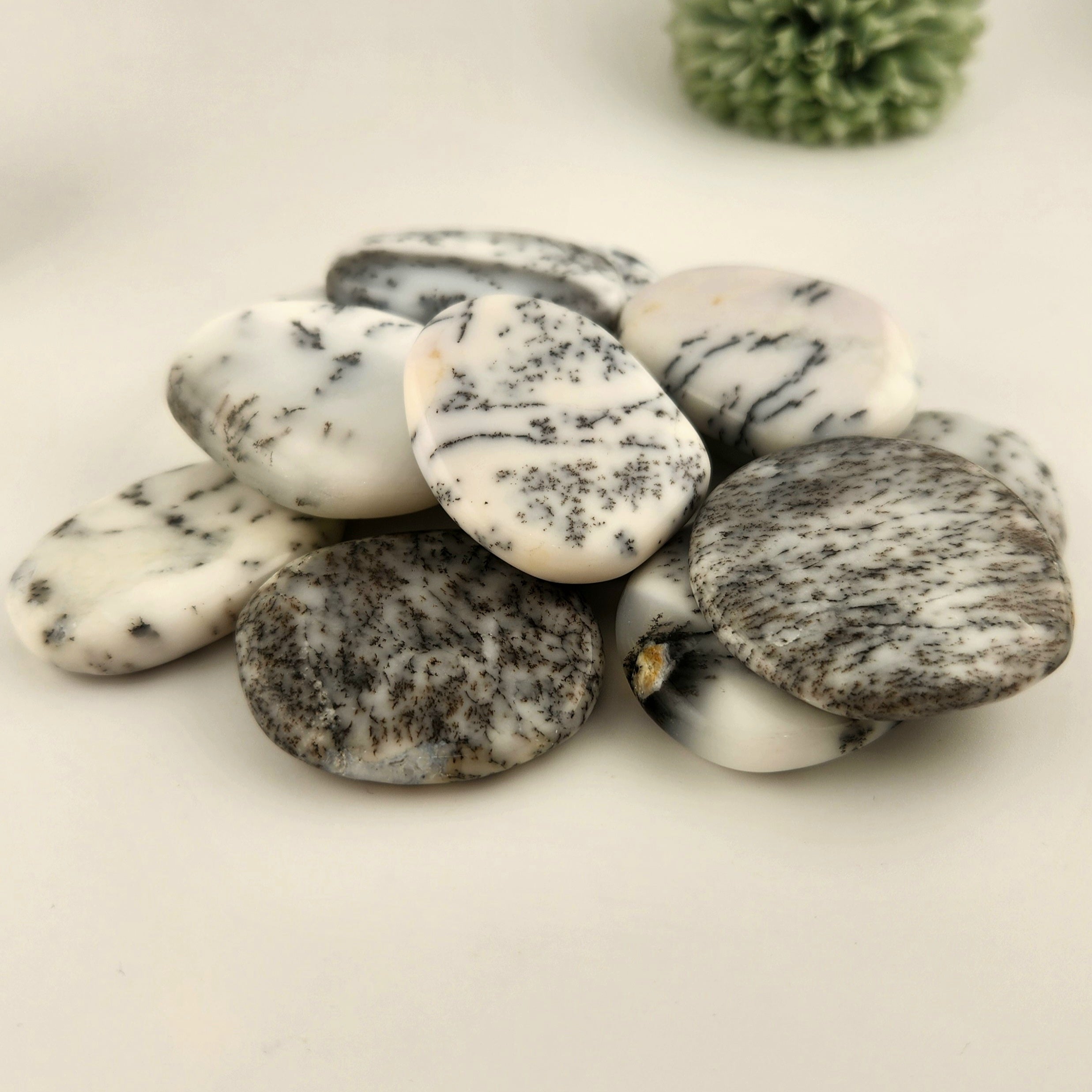 Dendritic Opal Flat Stone