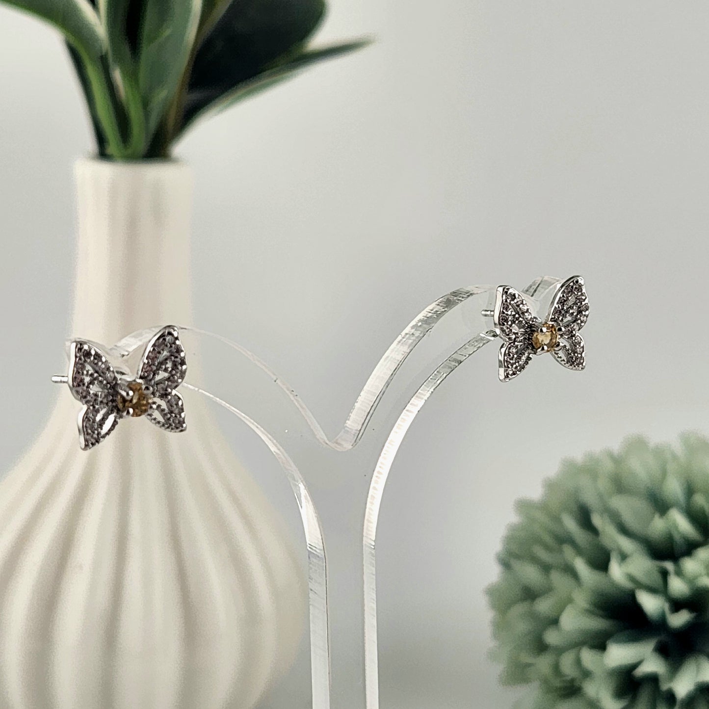 Citrine Butterfly Earrings - S925