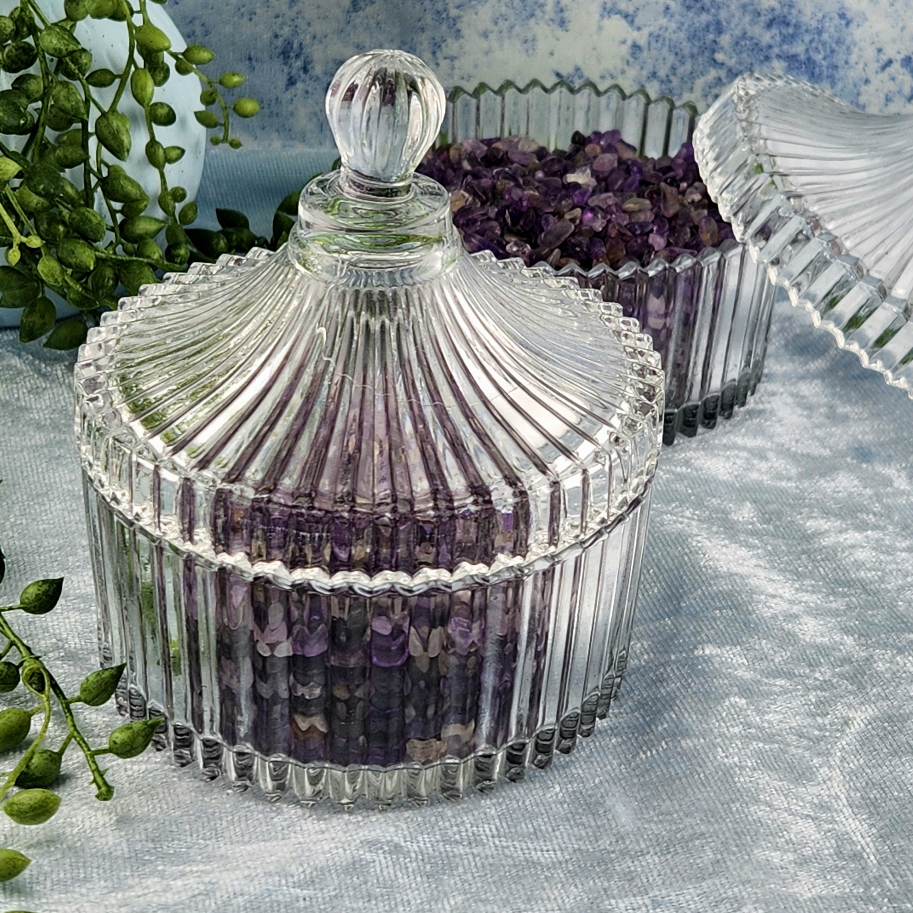 Amethyst Crystal Chips In Glass Jar