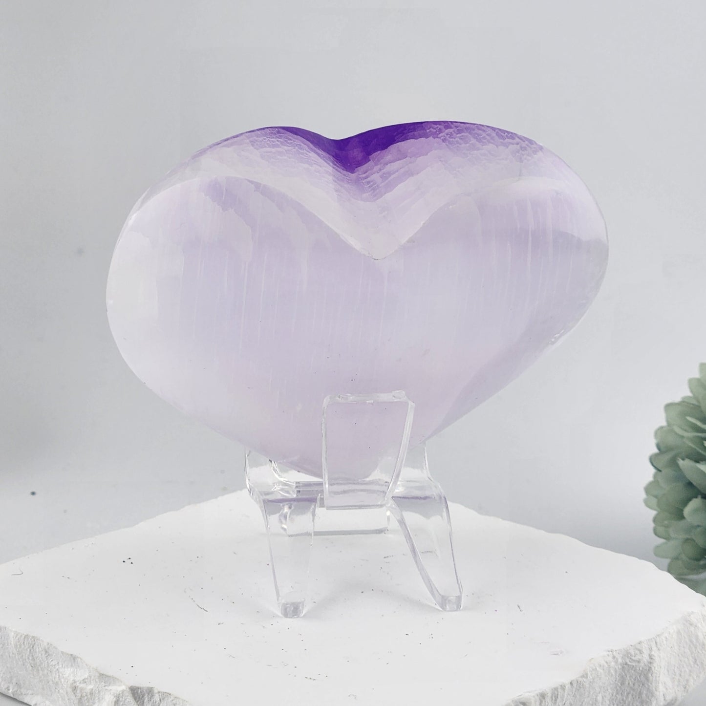Selenite Angel Wing Heart