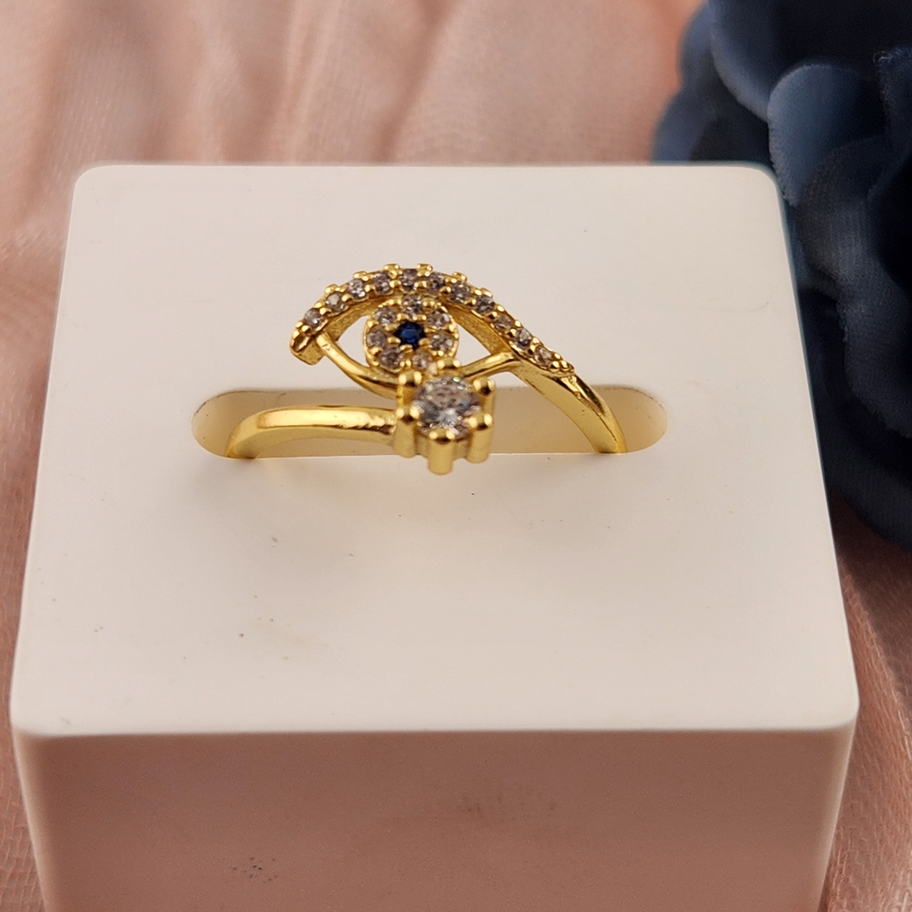 Evil Eye + Star Ring - Gold Plated S925