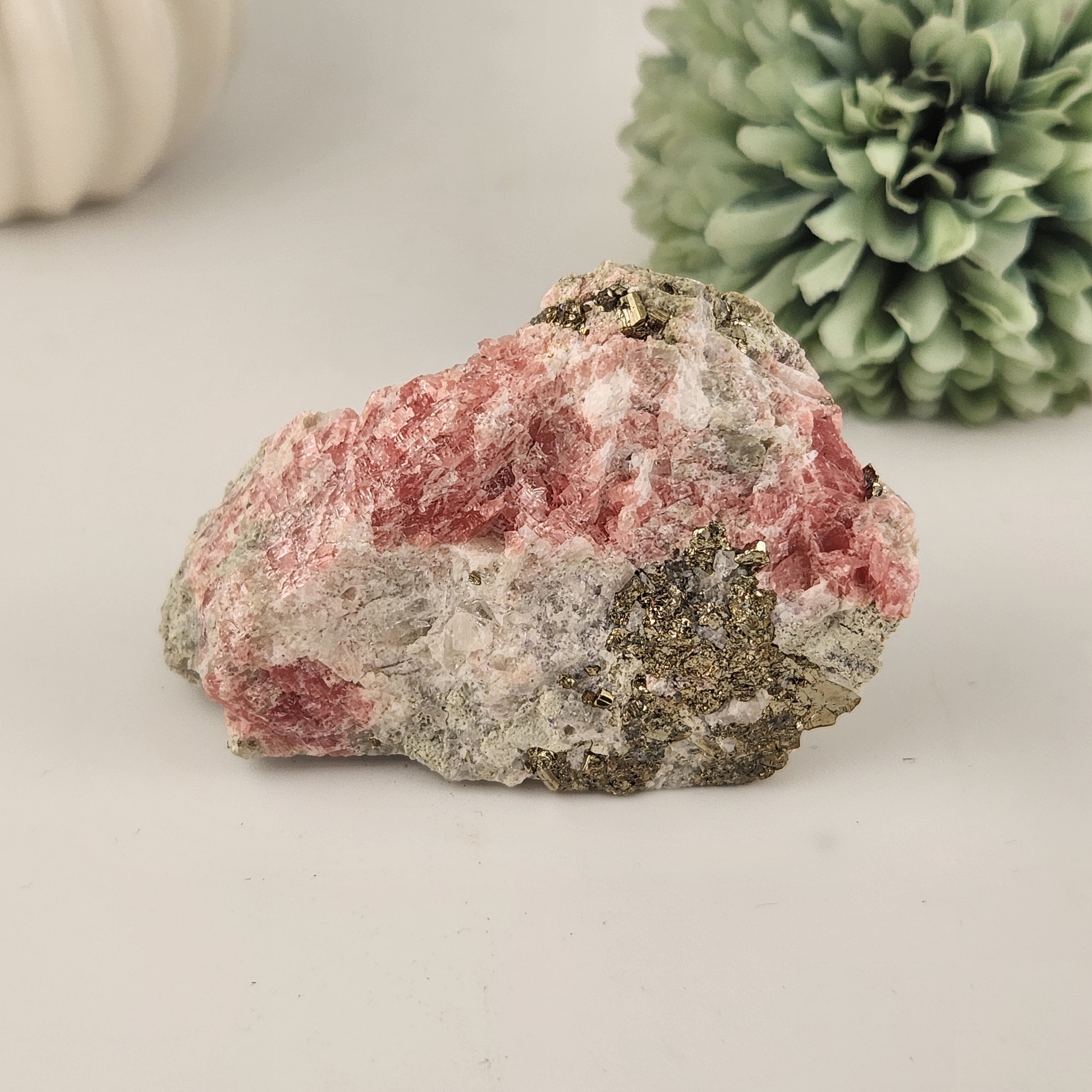 Rhodochrosite With Pyrite Raw Specimen