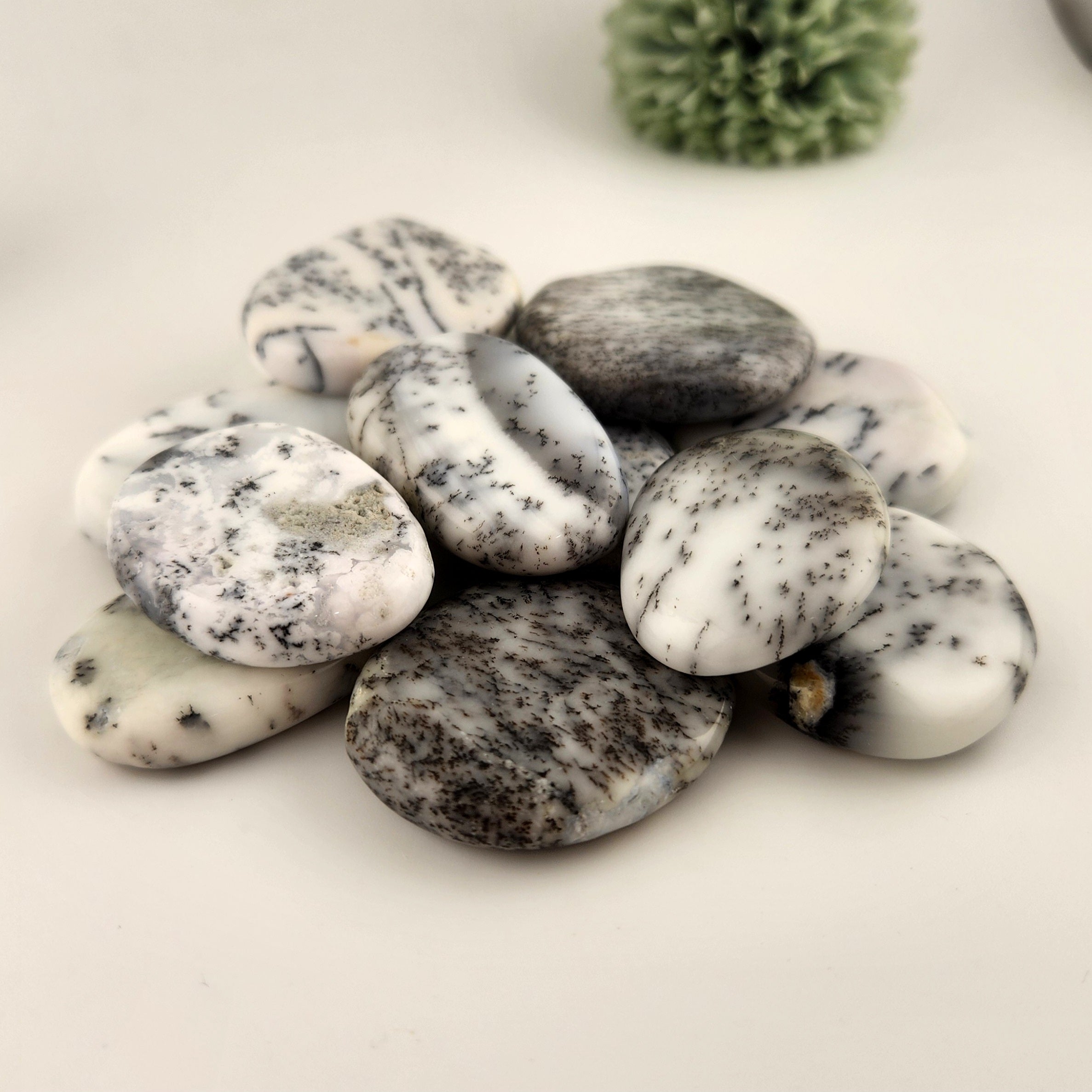 Dendritic Opal Flat Stone