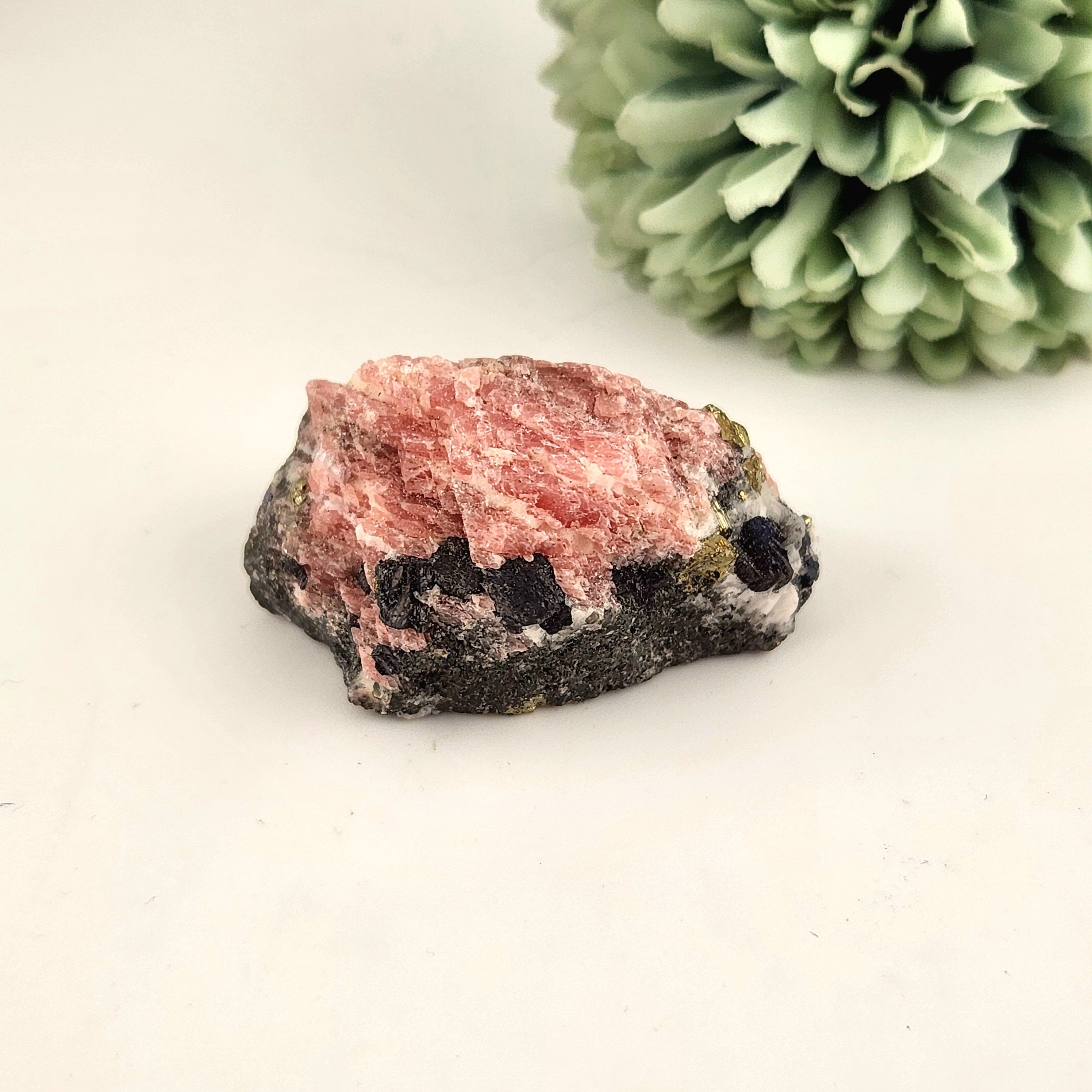 Rhodochrosite With Pyrite Raw Specimen