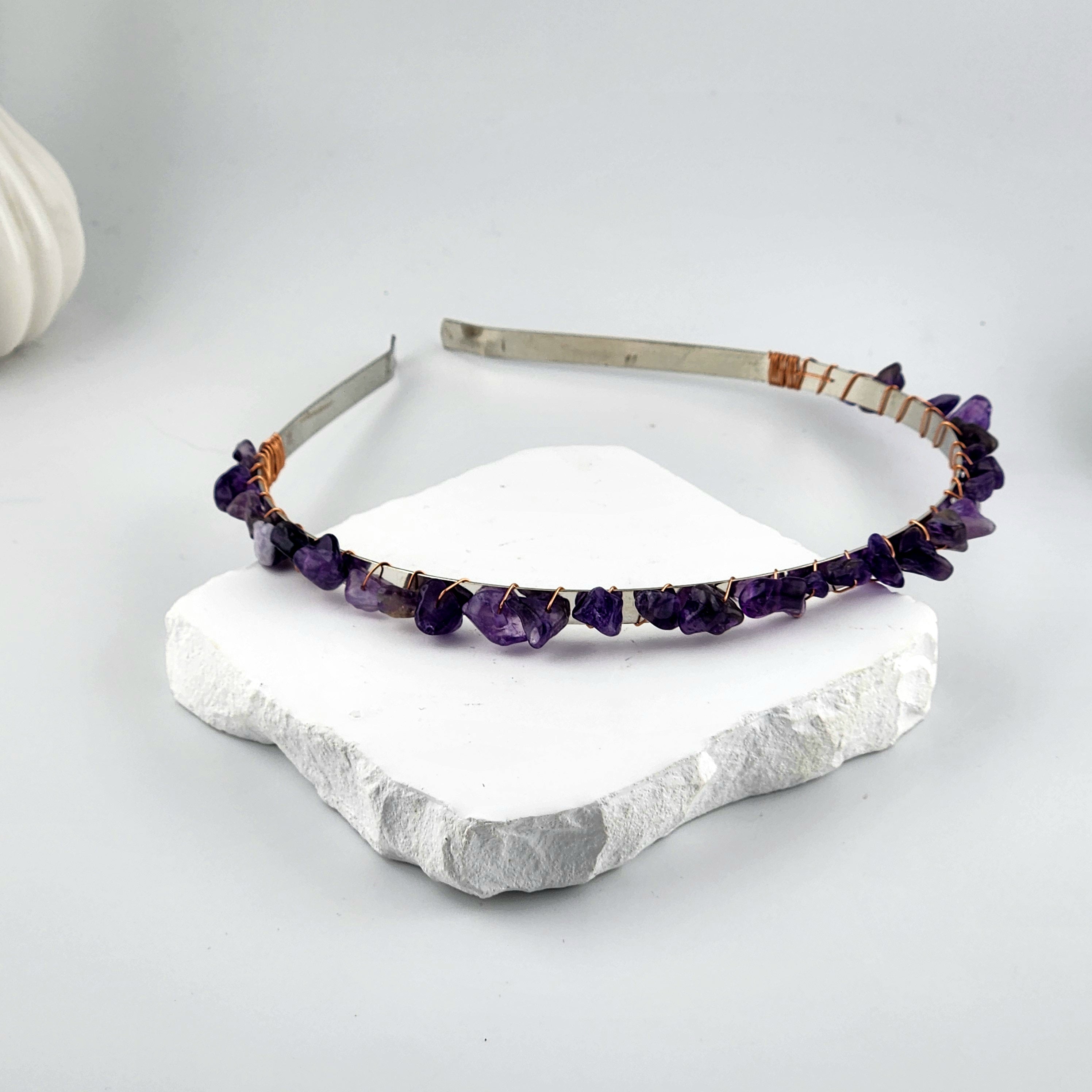 Amethyst Crystal Chip Headband