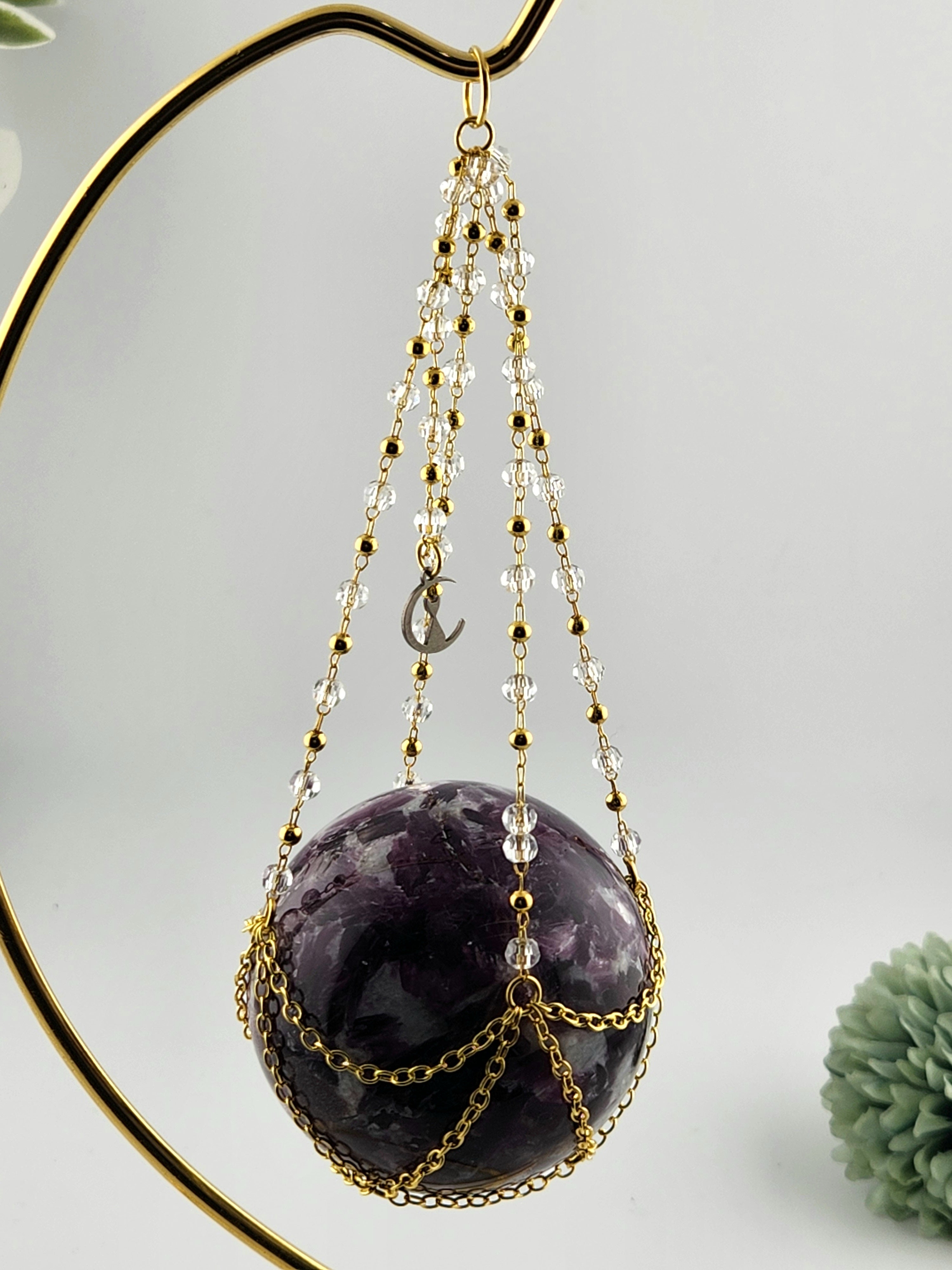 Gold Moon Sphere Stand